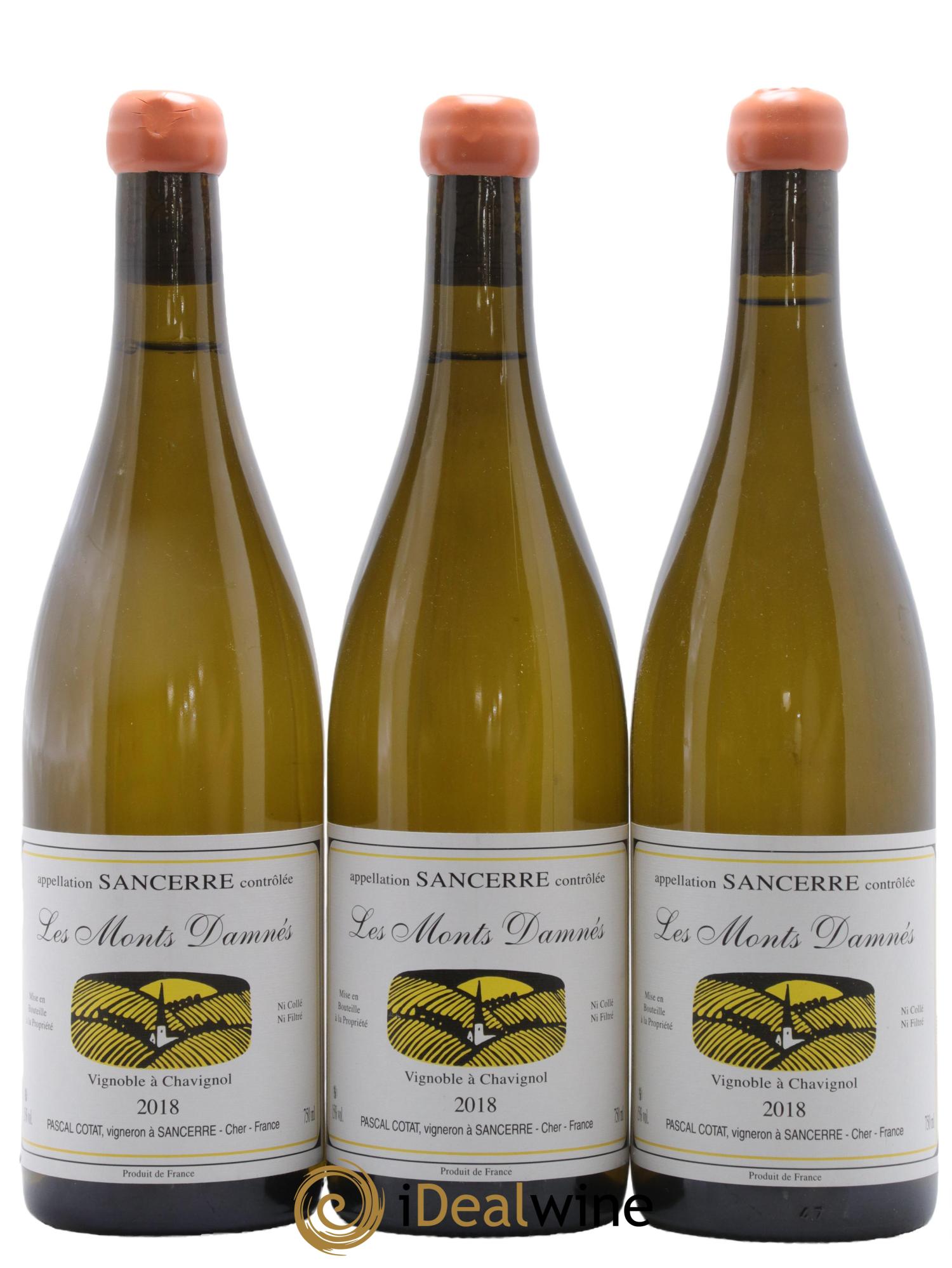 Sancerre Les Monts Damnés Pascal Cotat 2018 - Lot de 3 bouteilles - 0