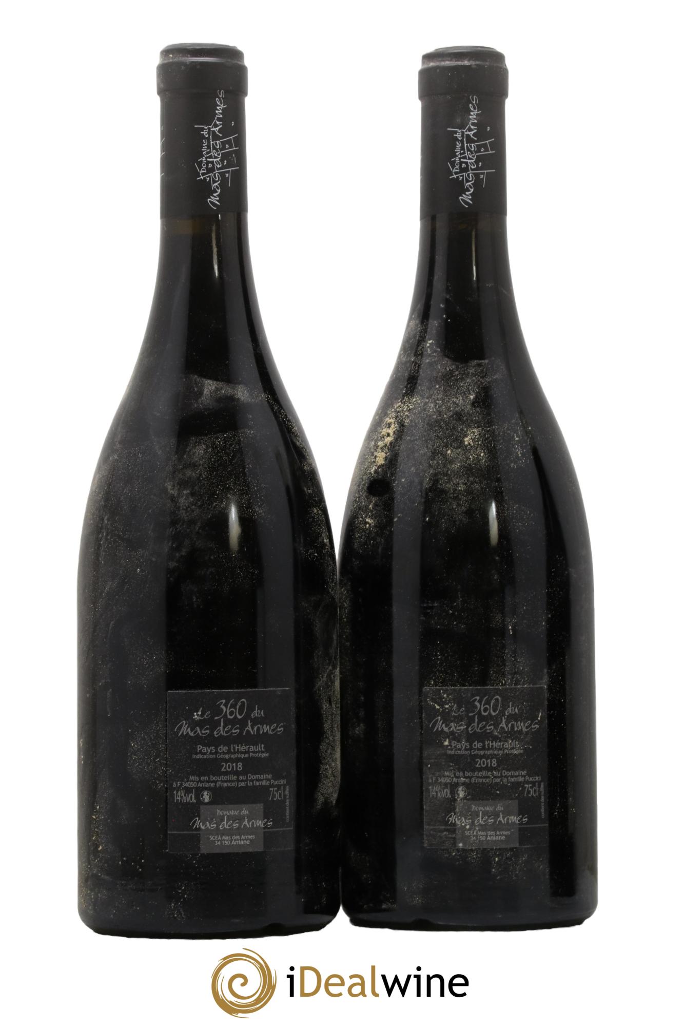 IGP Pays d'Hérault (Vin de Pays de l'Hérault) Cuvée 360 Mas des Armes 2018 - Lot of 2 bottles - 1