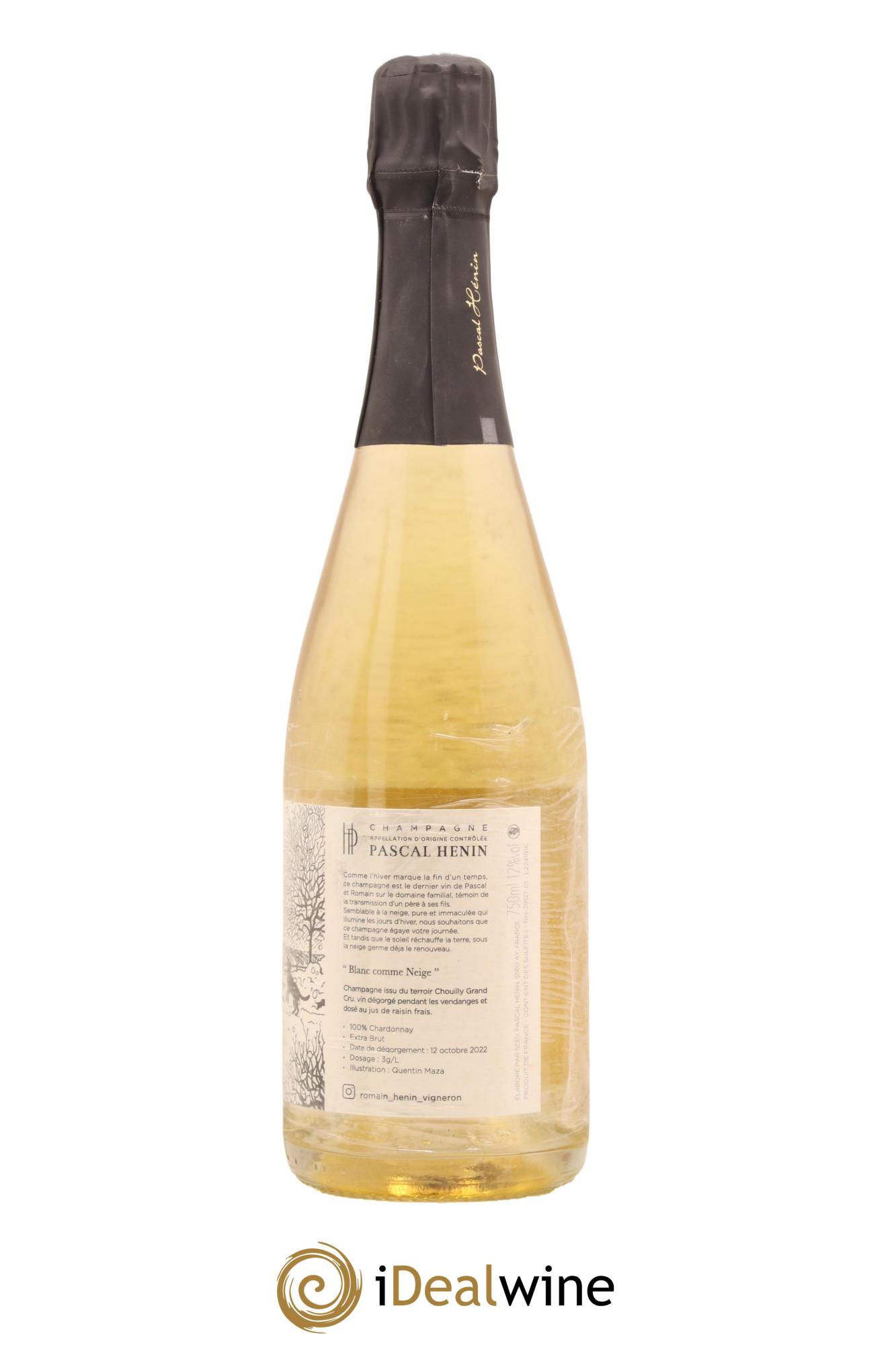Blanc Comme Neige Pascal Henin - Romain Henin - Lot de 1 bouteille - 1