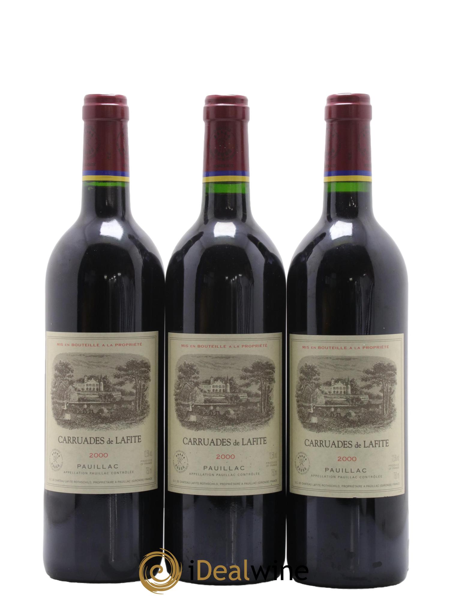 Carruades de Lafite Rothschild Second Vin 2000 - Posten von 3 Flaschen - 0