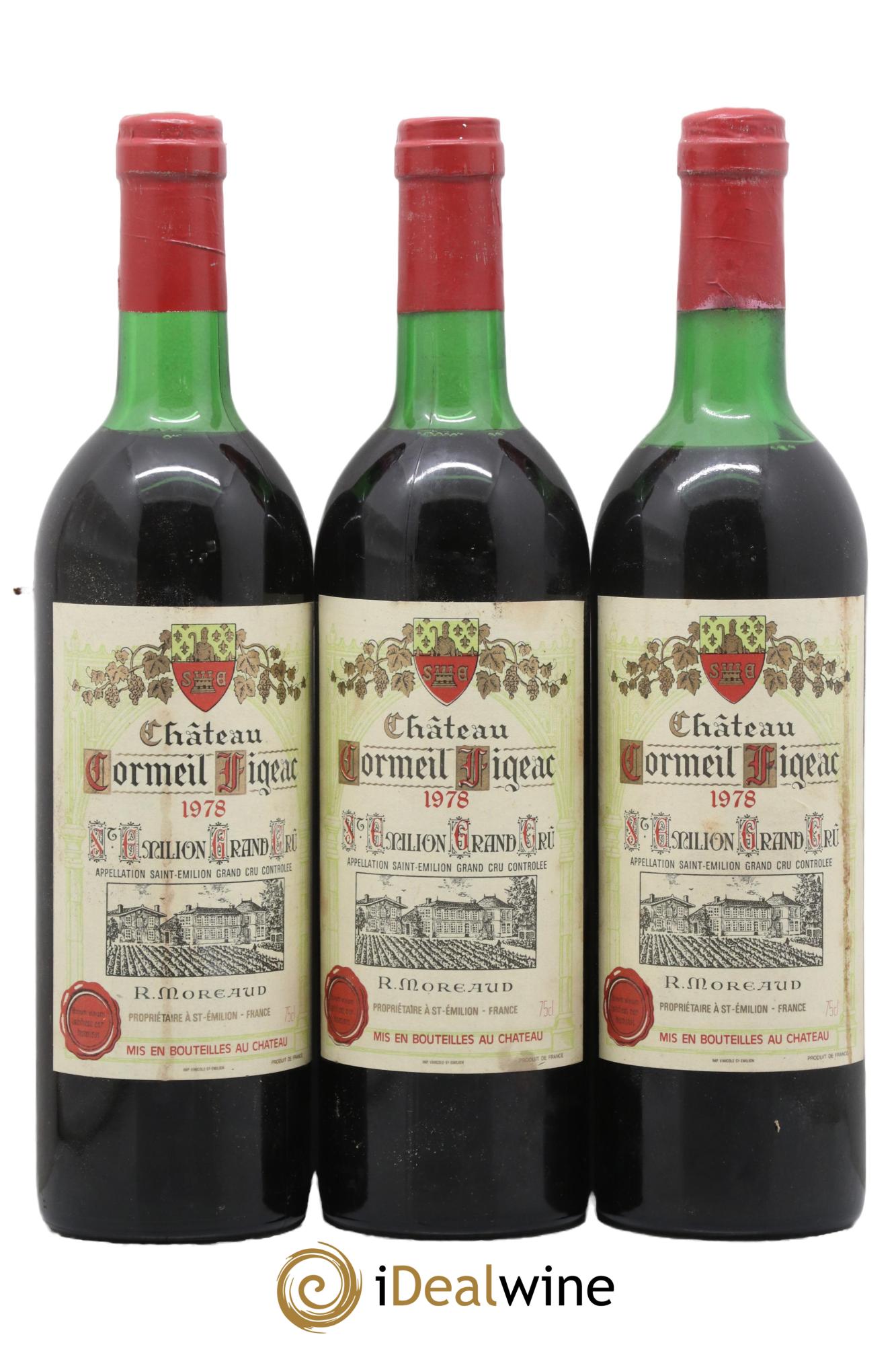 Château Cormeil Figeac 1978 - Lot de 3 bouteilles - 0