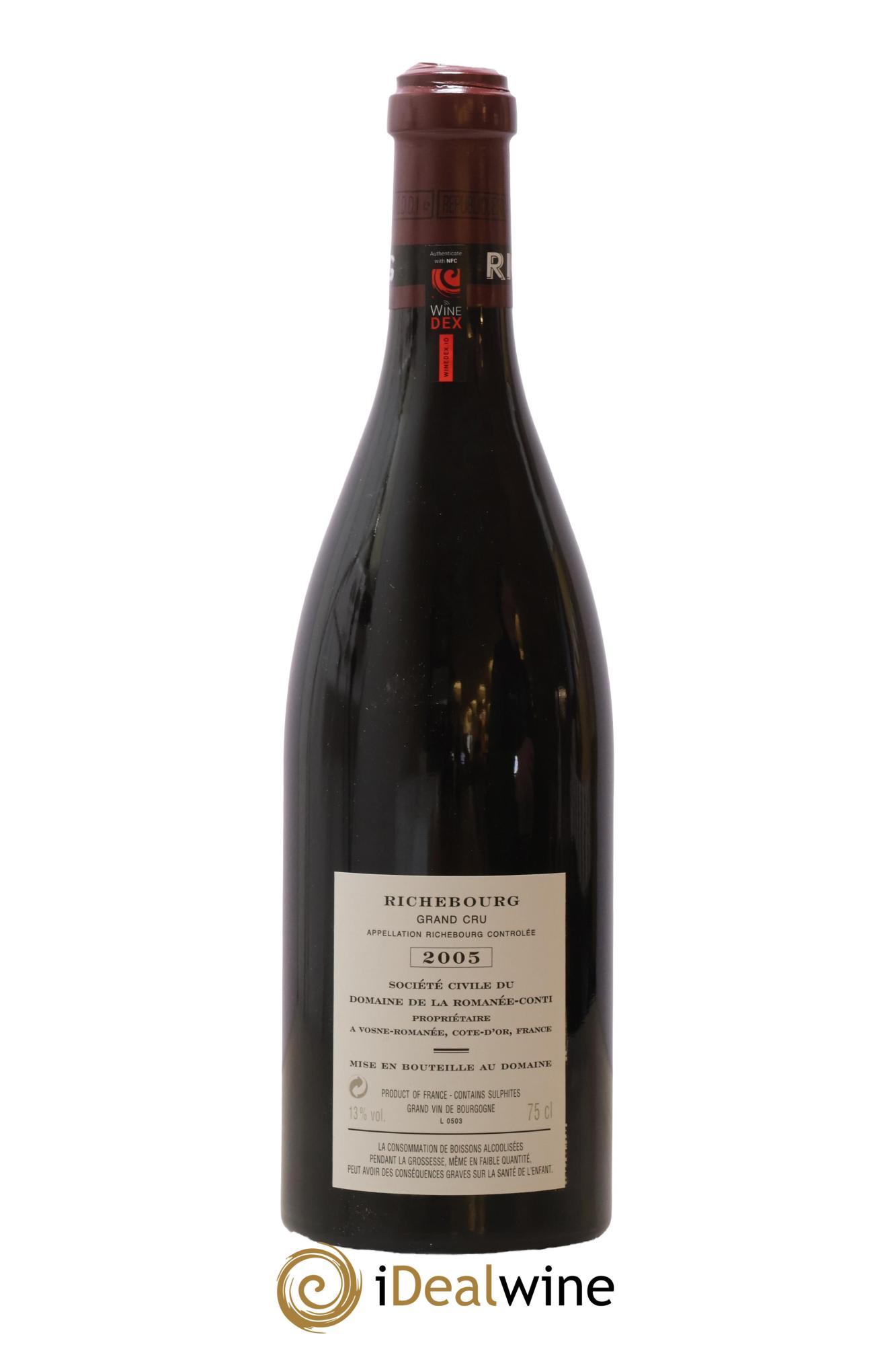 Richebourg Grand Cru Domaine de la Romanée-Conti 2005 - Lot de 1 bouteille - 1