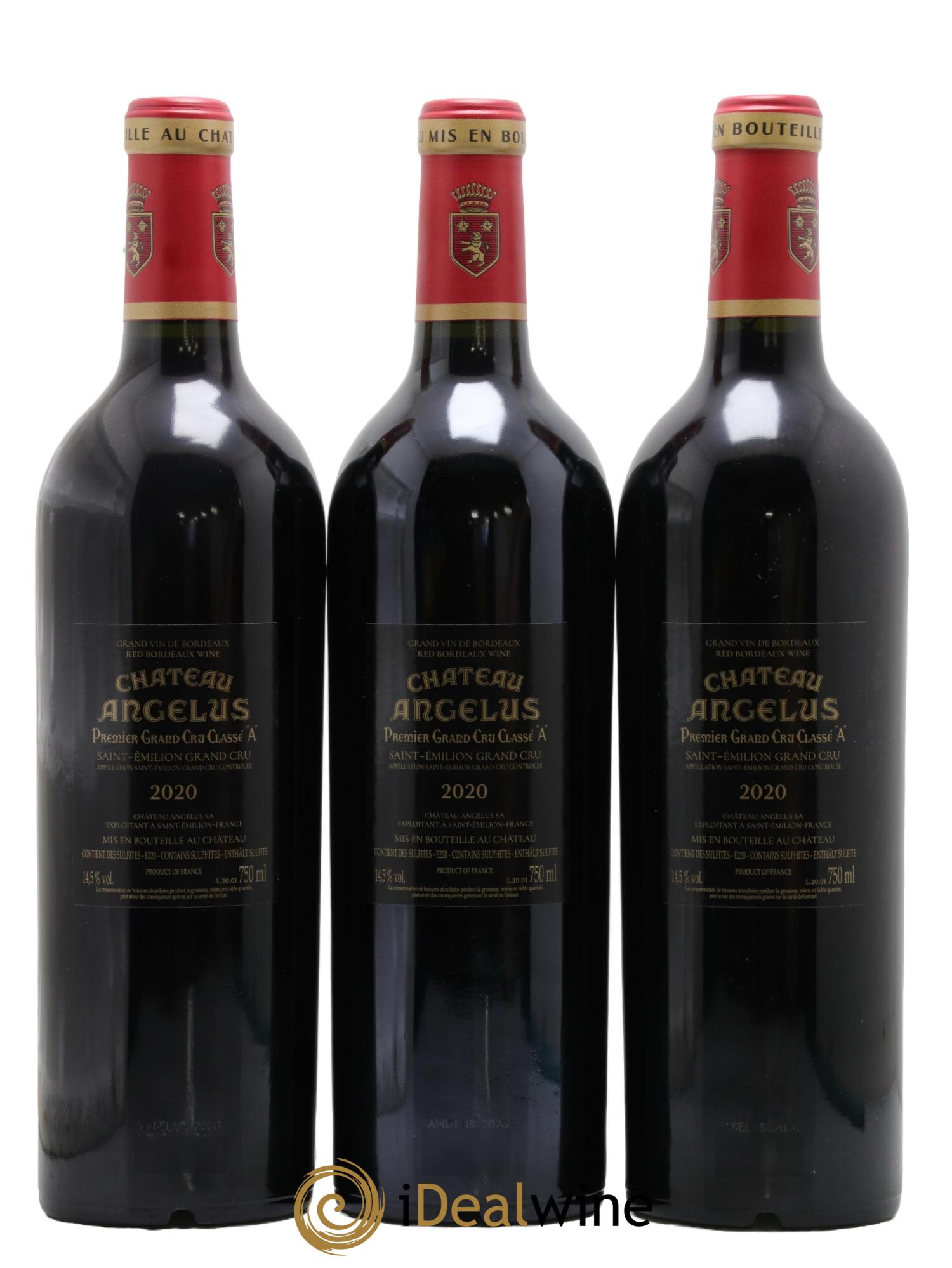 Château Angélus 1er Grand Cru Classé A 2020 - Lot of 3 bottles - 1