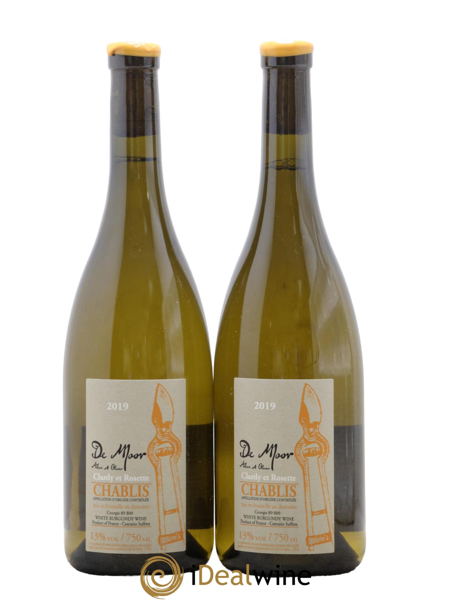 Chablis Clardy et Rosette Alice et Olivier De Moor 2019 - Lot de 2 bouteilles - 0