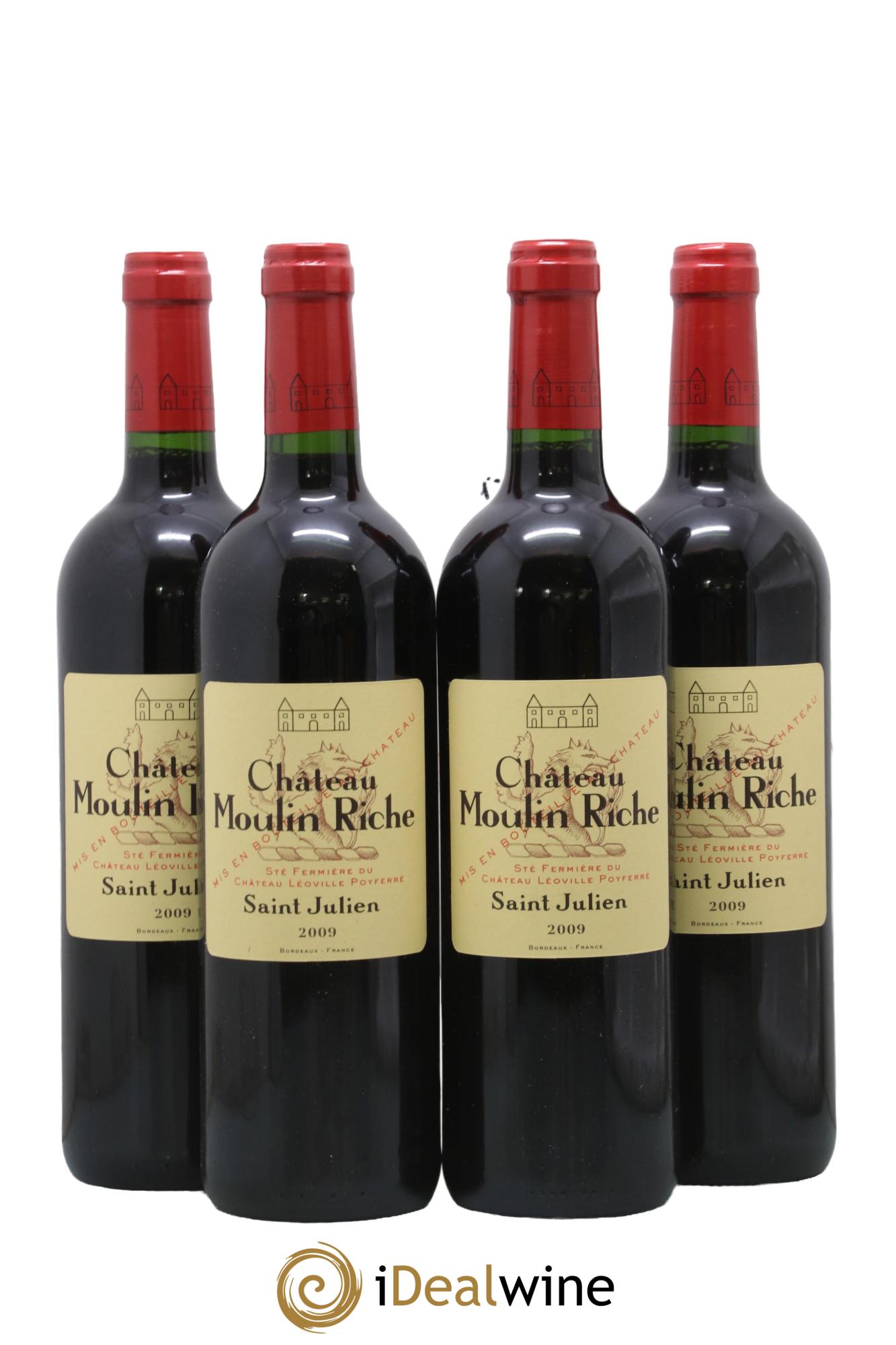 Château Moulin Riche 2009 - Lot of 4 bottles - 0