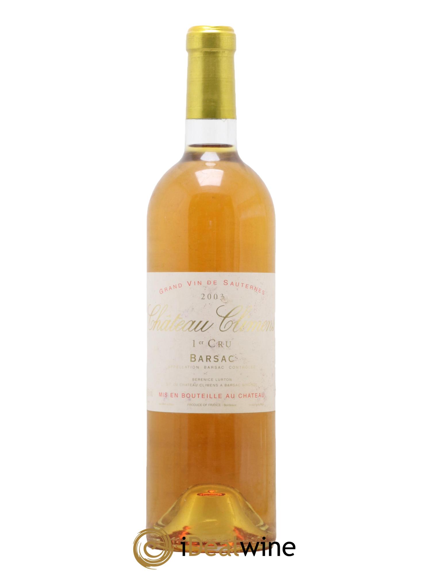 Château Climens 1er Grand Cru Classé 2003 - Lotto di 1 bottiglia - 0