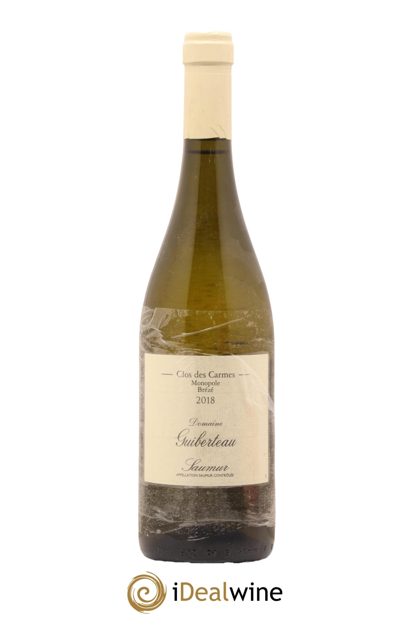 Saumur Brézé Clos des Carmes Domaine Guiberteau 2018 - Lot de 1 bouteille - 0