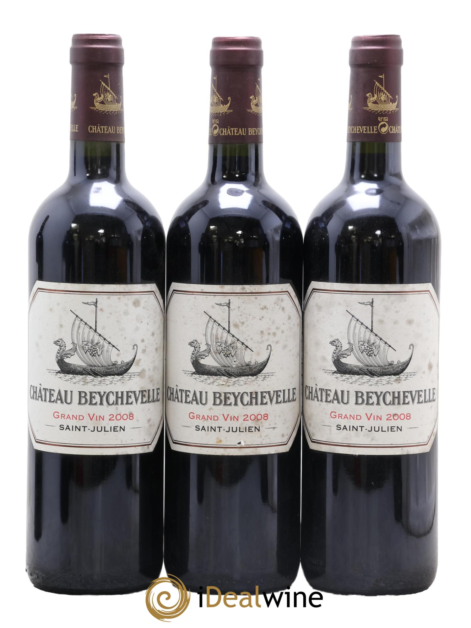 Château Beychevelle 4ème Grand Cru Classé 2008 - Lot of 3 bottles - 0