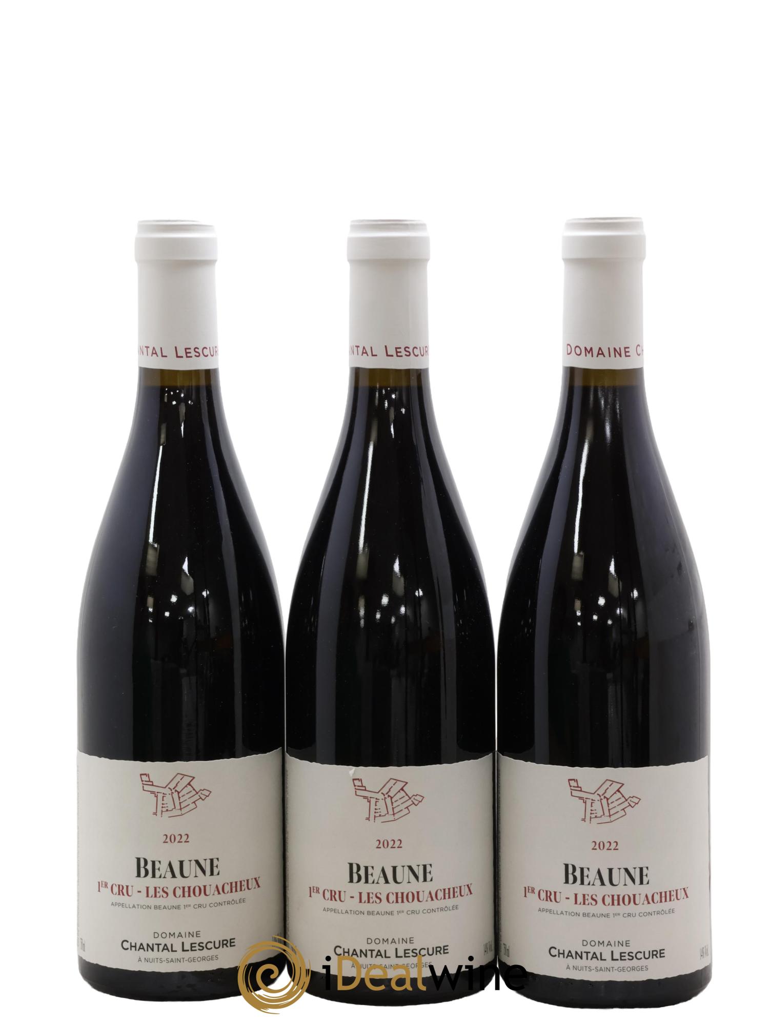 Beaune 1er Cru Les Chouacheux Chantal Lescure 2022 - Lot of 3 bottles - 0