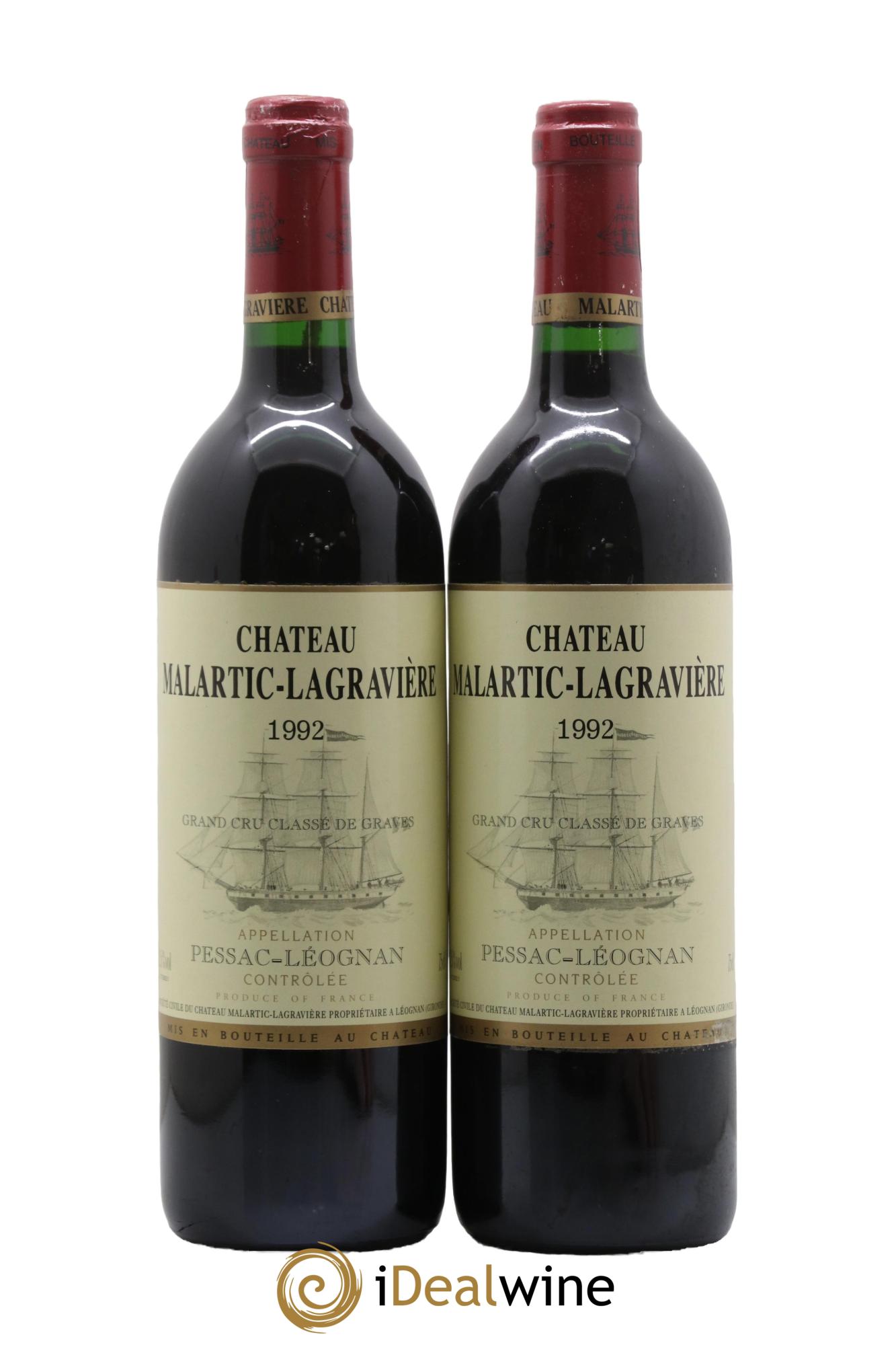 Château Malartic-Lagravière Cru Classé de Graves 1992 - Lot of 2 bottles - 0