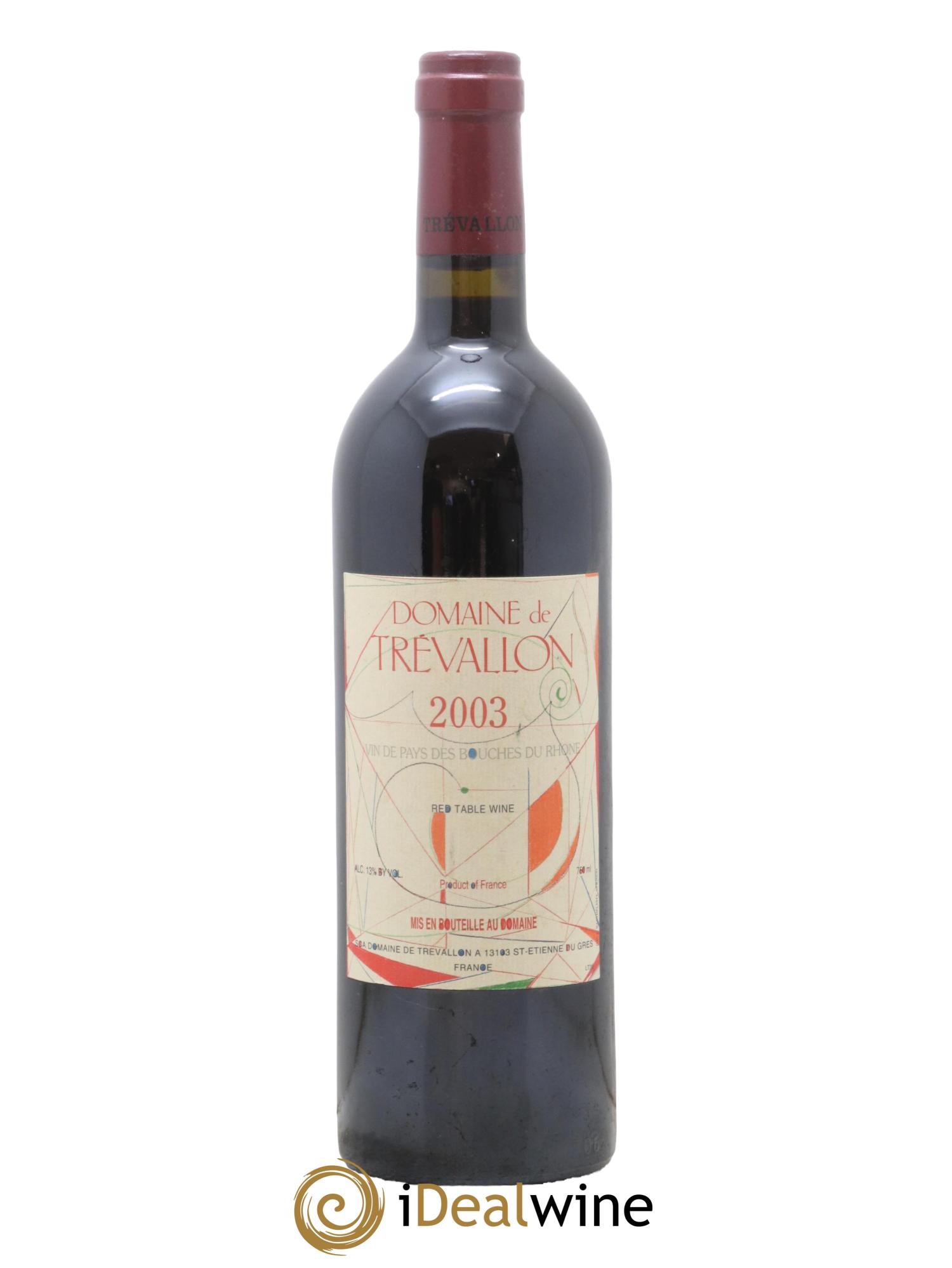 VDP Bouches du Rhône Trévallon (Domaine de) Eloi Dürrbach 2003 - Lot de 1 bouteille - 0