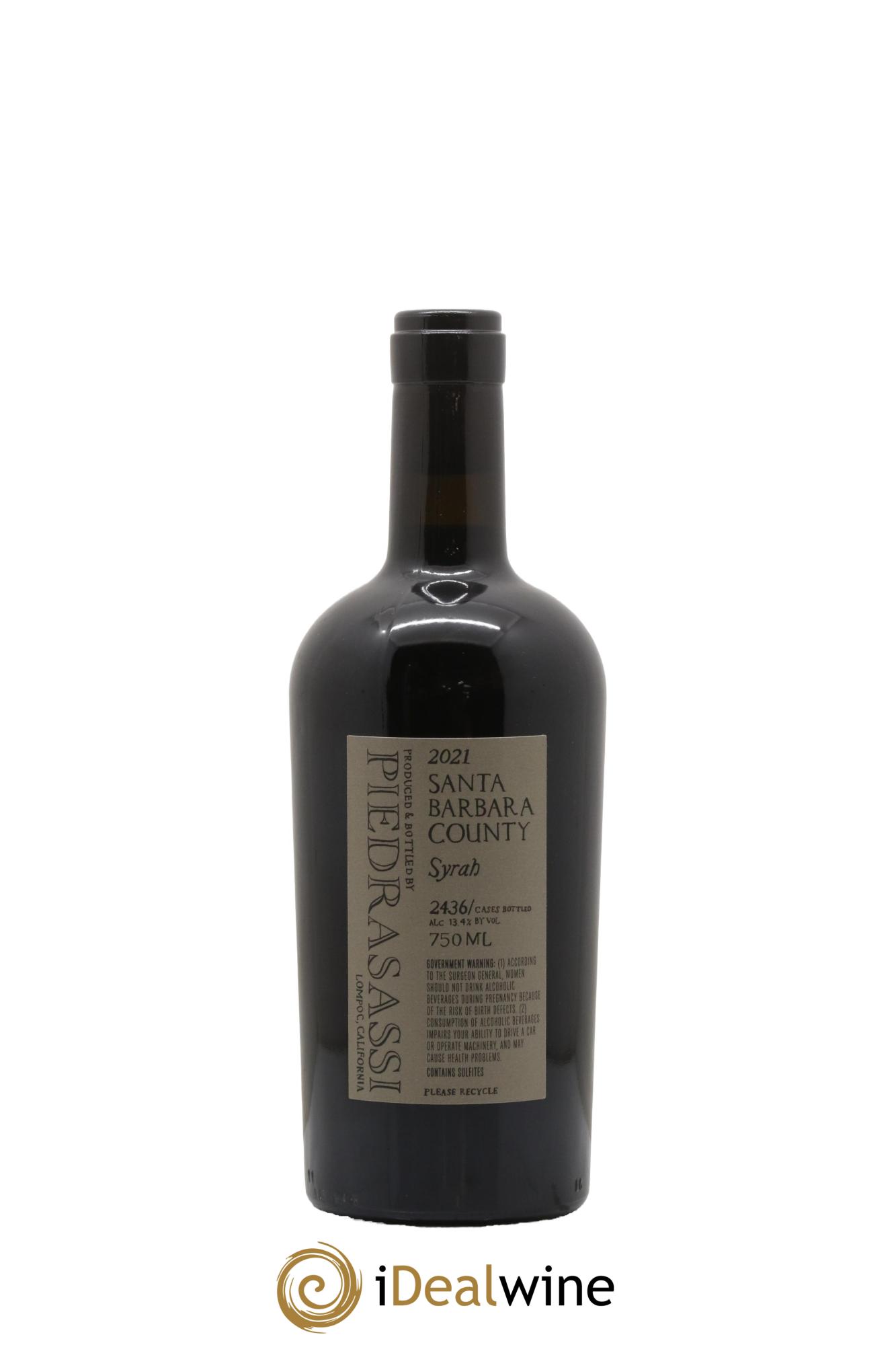 Santa Barbara County Piedrasassi PS Syrah Sashi Moorman 2021 - Lot de 1 bouteille - 1