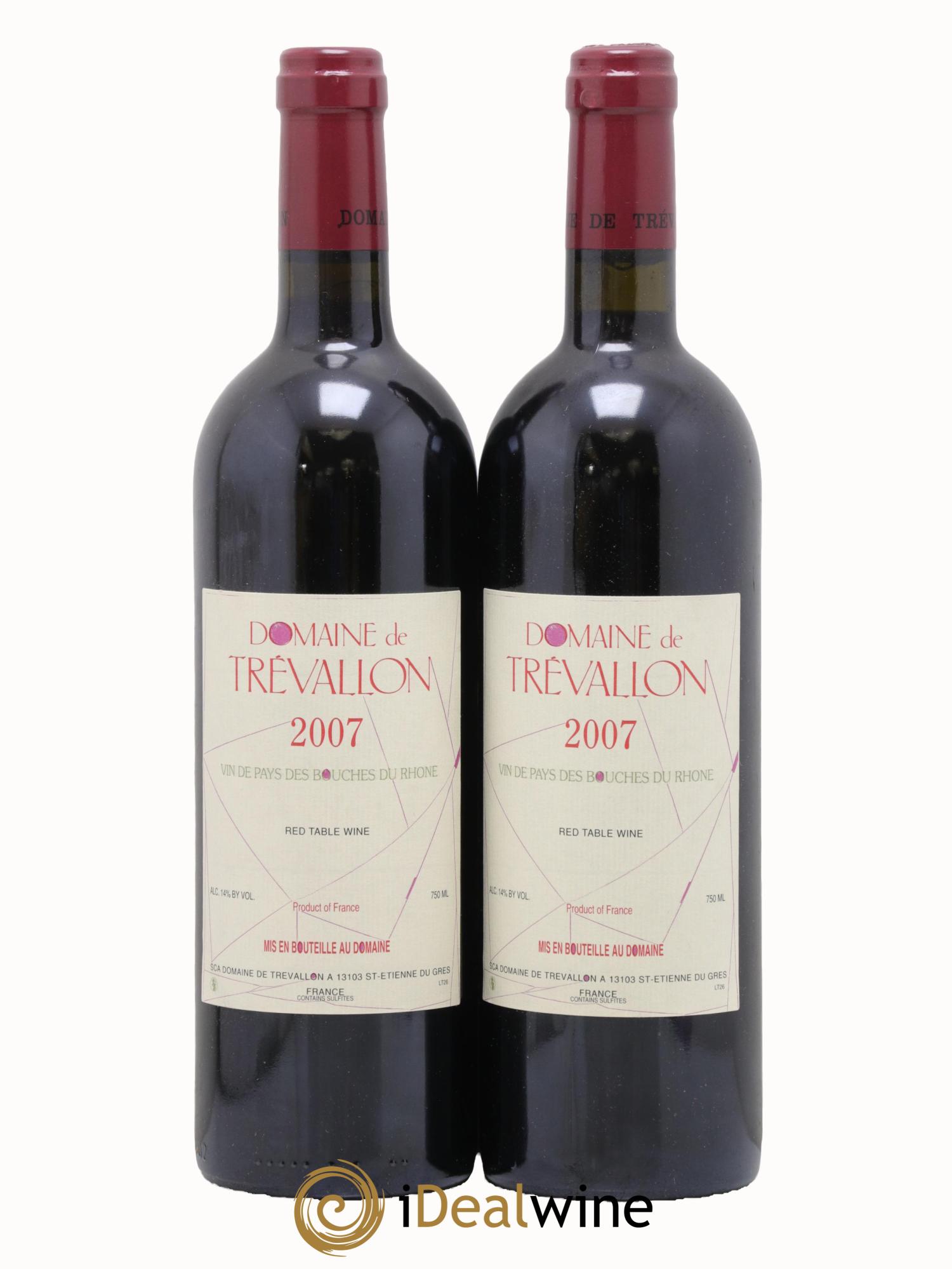 VDP Bouches du Rhône Trévallon (Domaine de) Eloi Dürrbach 2007 - Lot de 2 bouteilles - 0