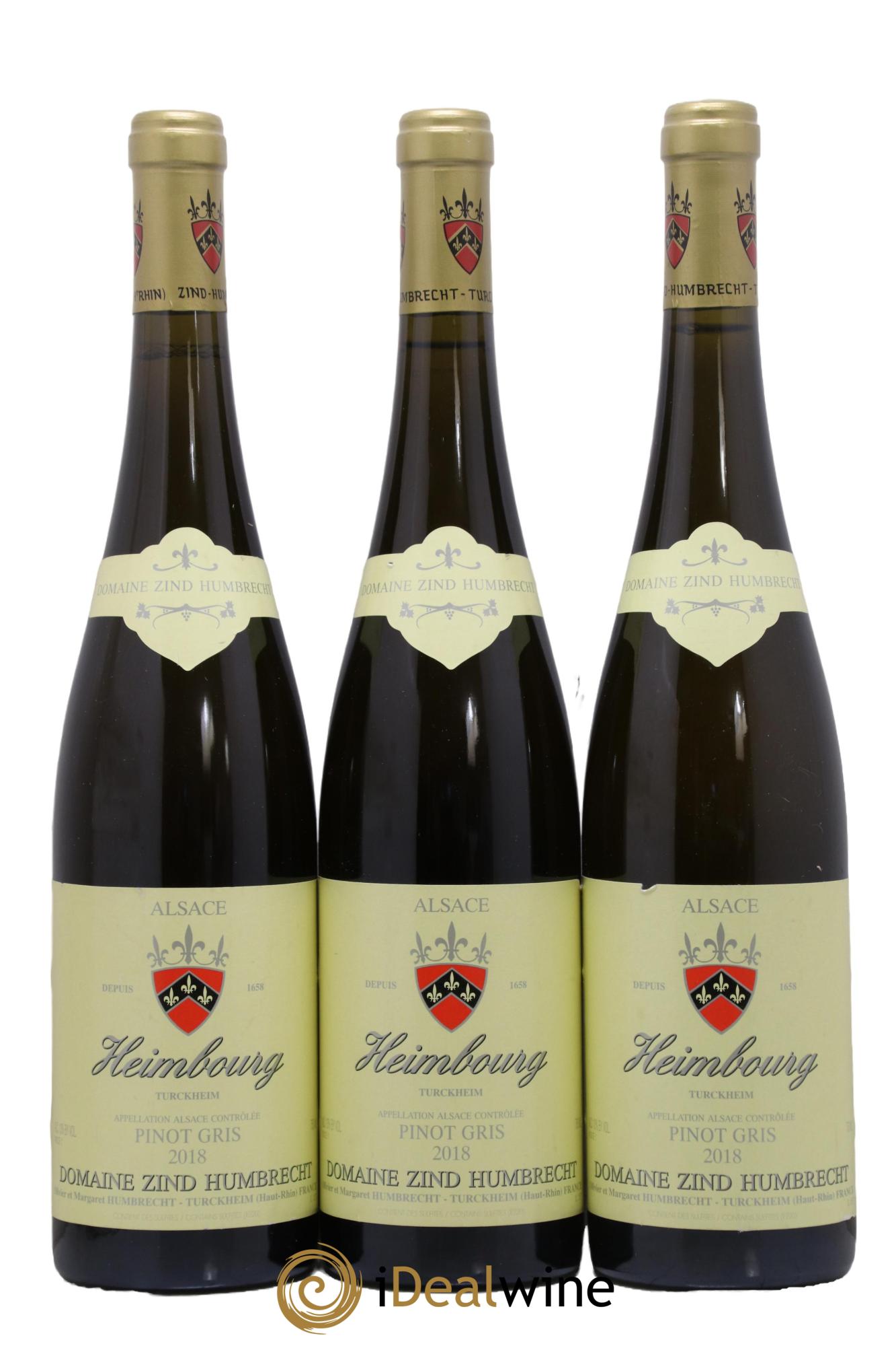 Alsace Pinot Gris Heimbourg Zind-Humbrecht (Domaine) 2018 - Lot of 3 bottles - 0