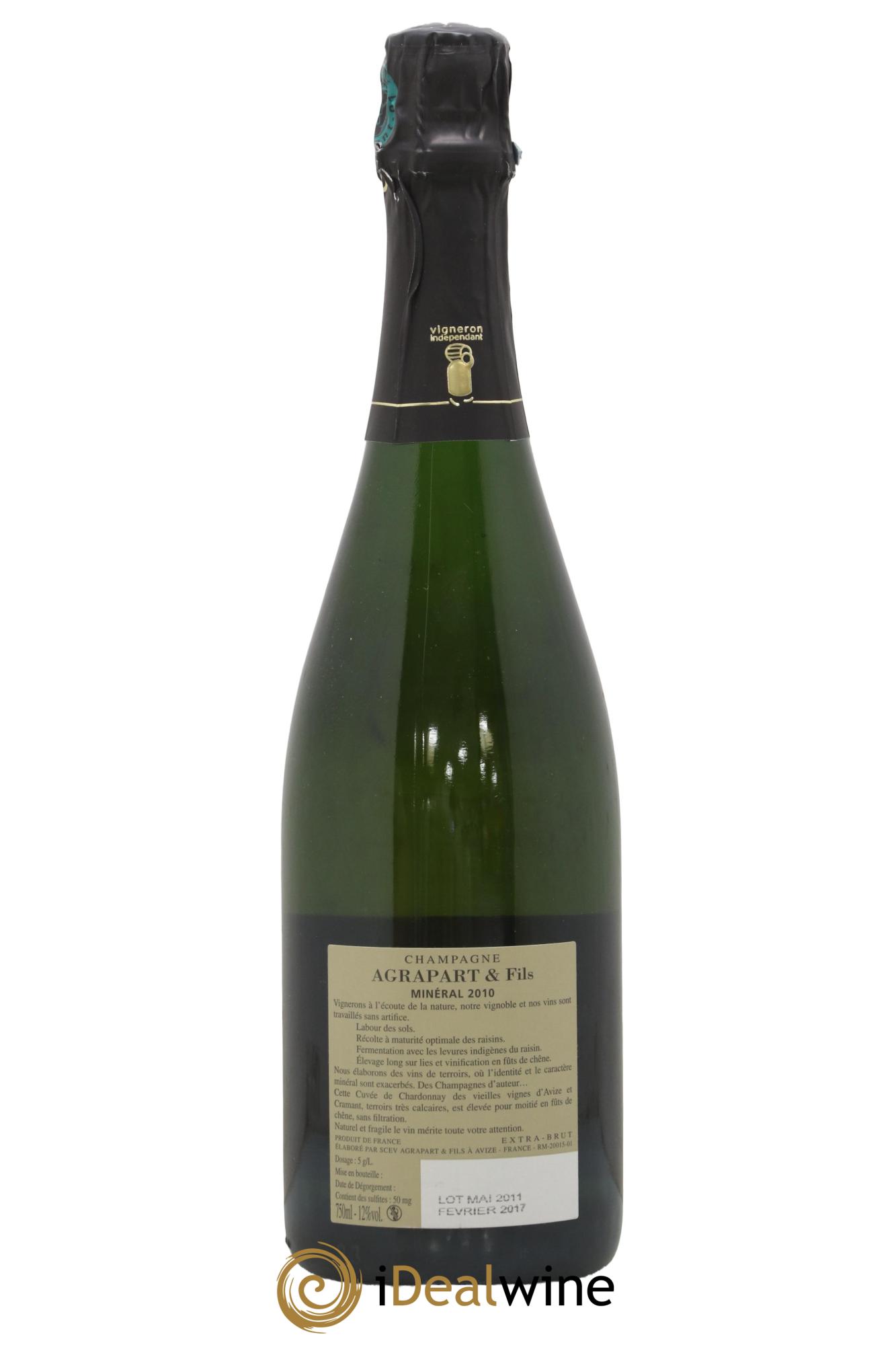 Minéral Blanc de Blancs  Extra-Brut Agrapart & Fils 2010 - Lot of 1 bottle - 1