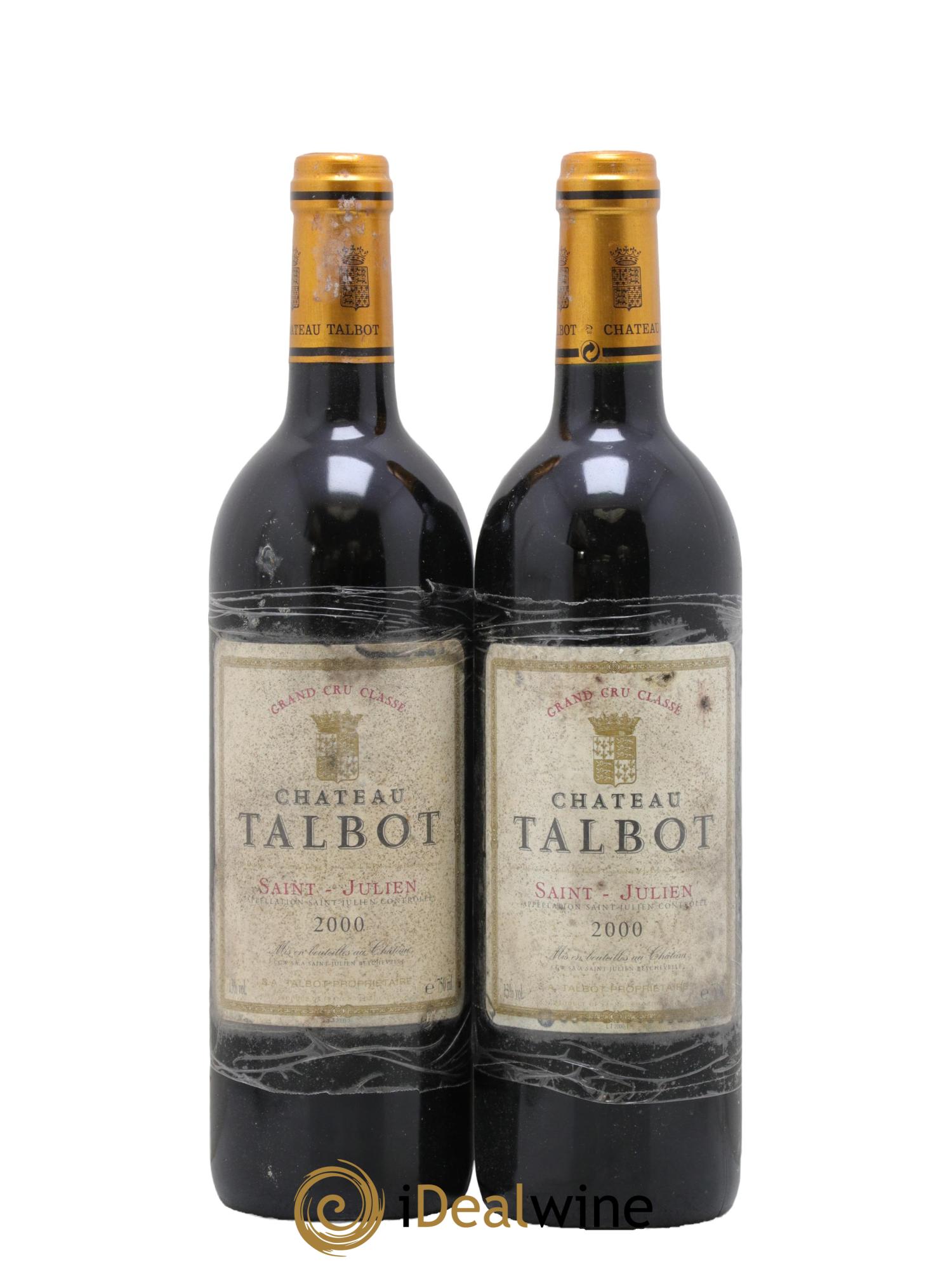 Château Talbot 4ème Grand Cru Classé 2000 - Lot de 2 bouteilles - 0