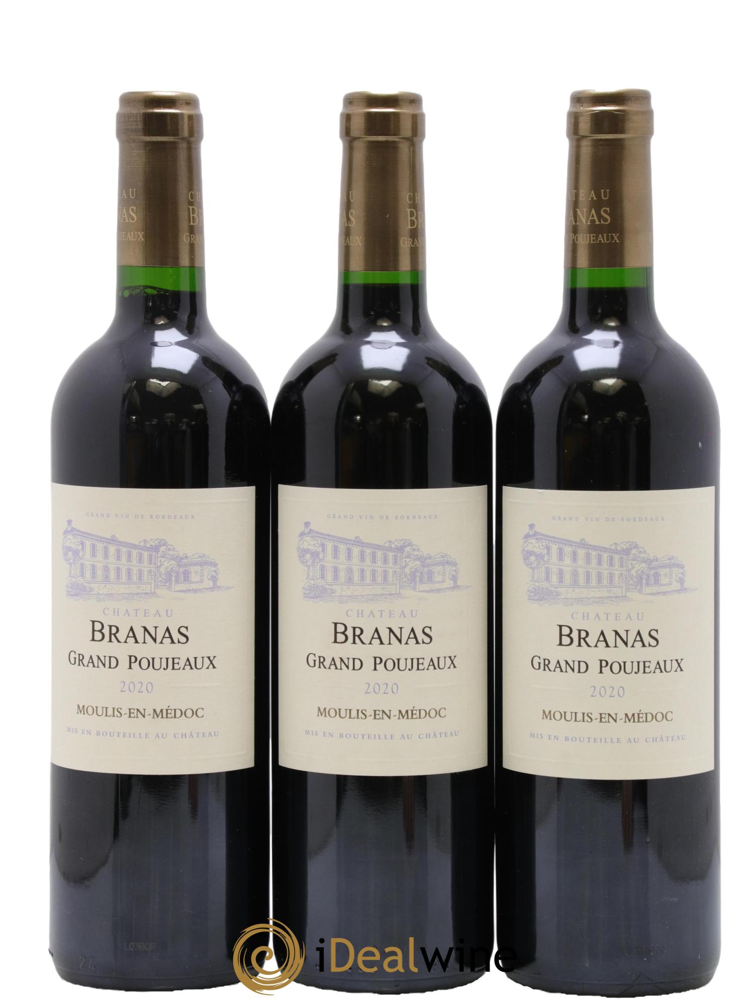 Château Branas Grand Poujeaux Cru Bourgeois 2020 - Posten von 3 Flaschen - 0