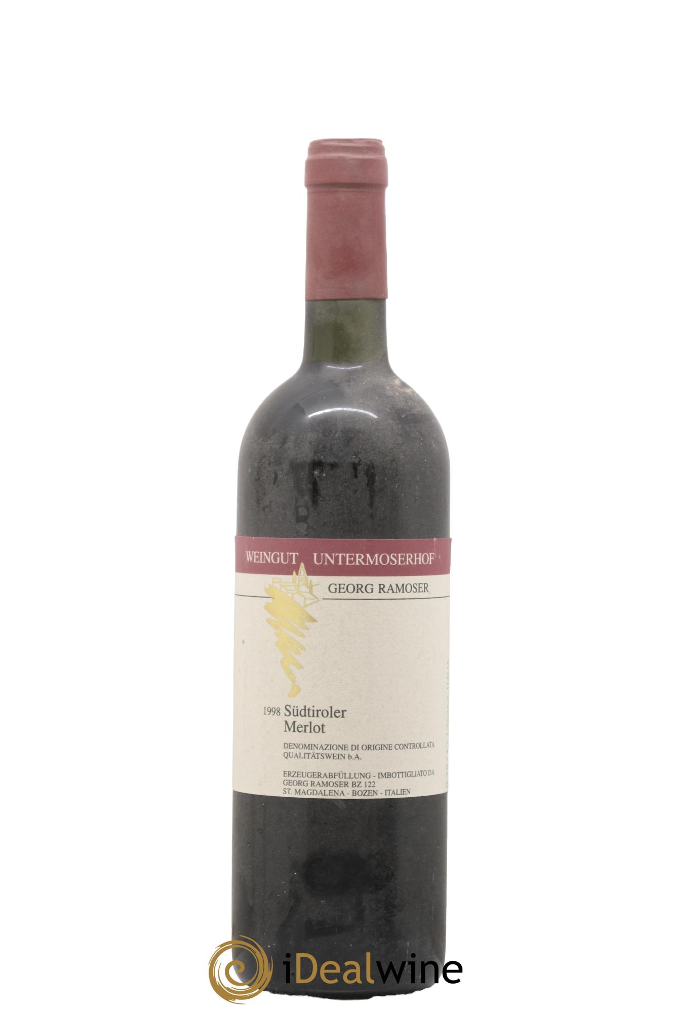 Trentin Haut Adige Merlot Riserva Südtirol DOC Untermoserhof Georg Ramoser 1998 - Lot de 1 bouteille - 0