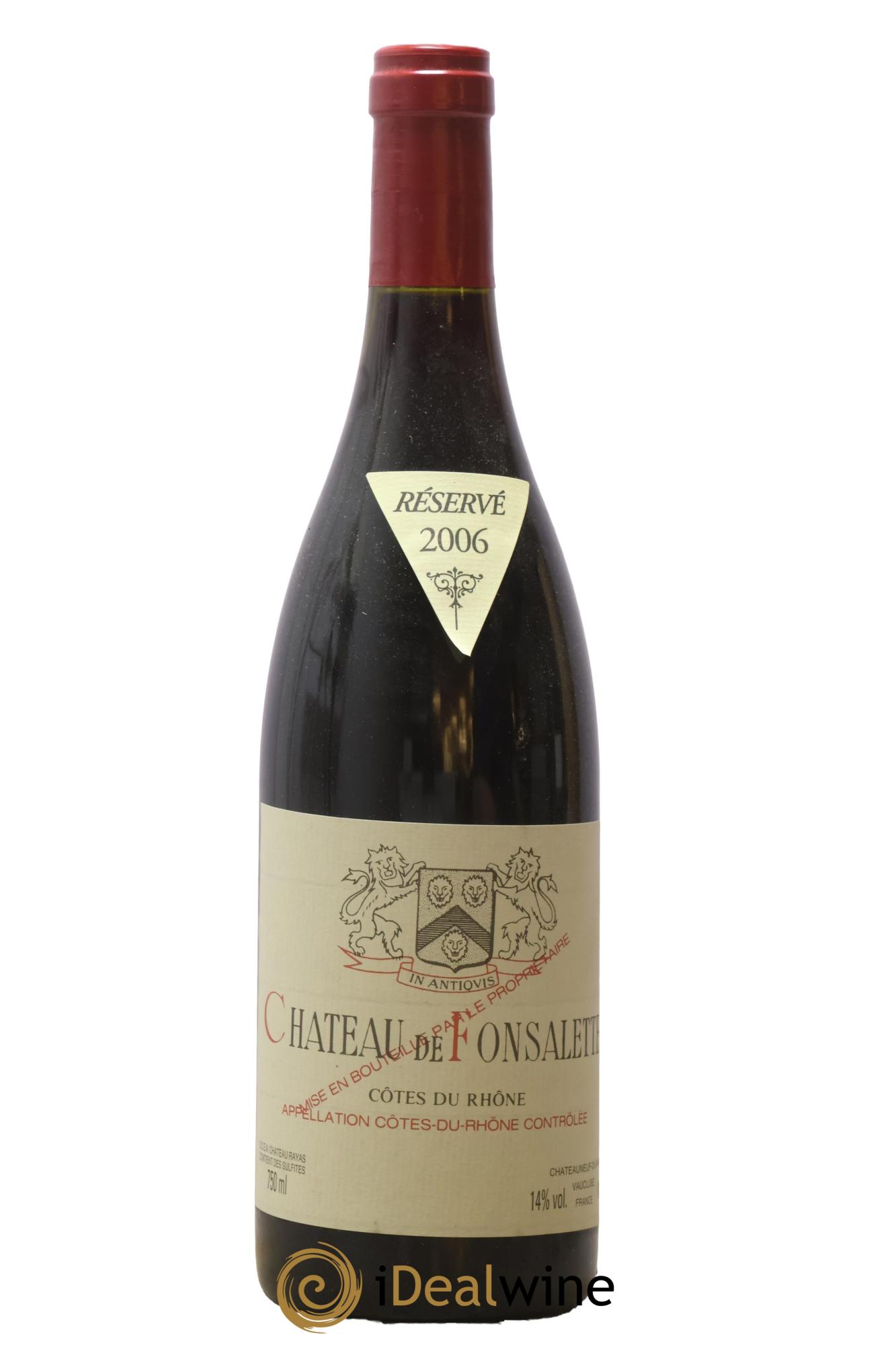 Côtes-du-Rhône Château de Fonsalette Emmanuel Reynaud 2006 - Lot de 1 bouteille - 0