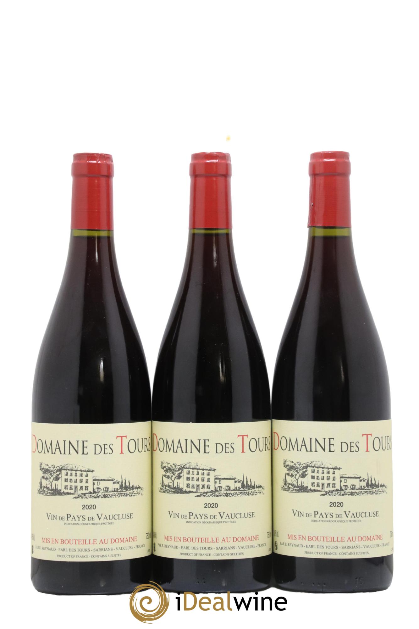 Vaucluse (Vin de Pays de Vaucluse) Domaine des Tours Emmanuel Reynaud 2020 - Lot de 3 bouteilles - 0