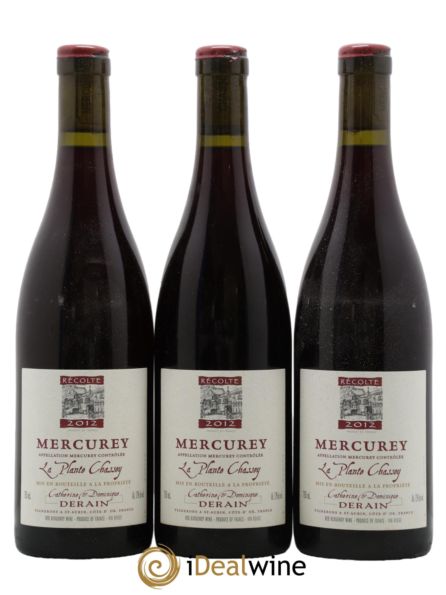 Mercurey La Plante Chassey Catherine et Dominique Derain 2012 - Lot de 6 bouteilles - 2