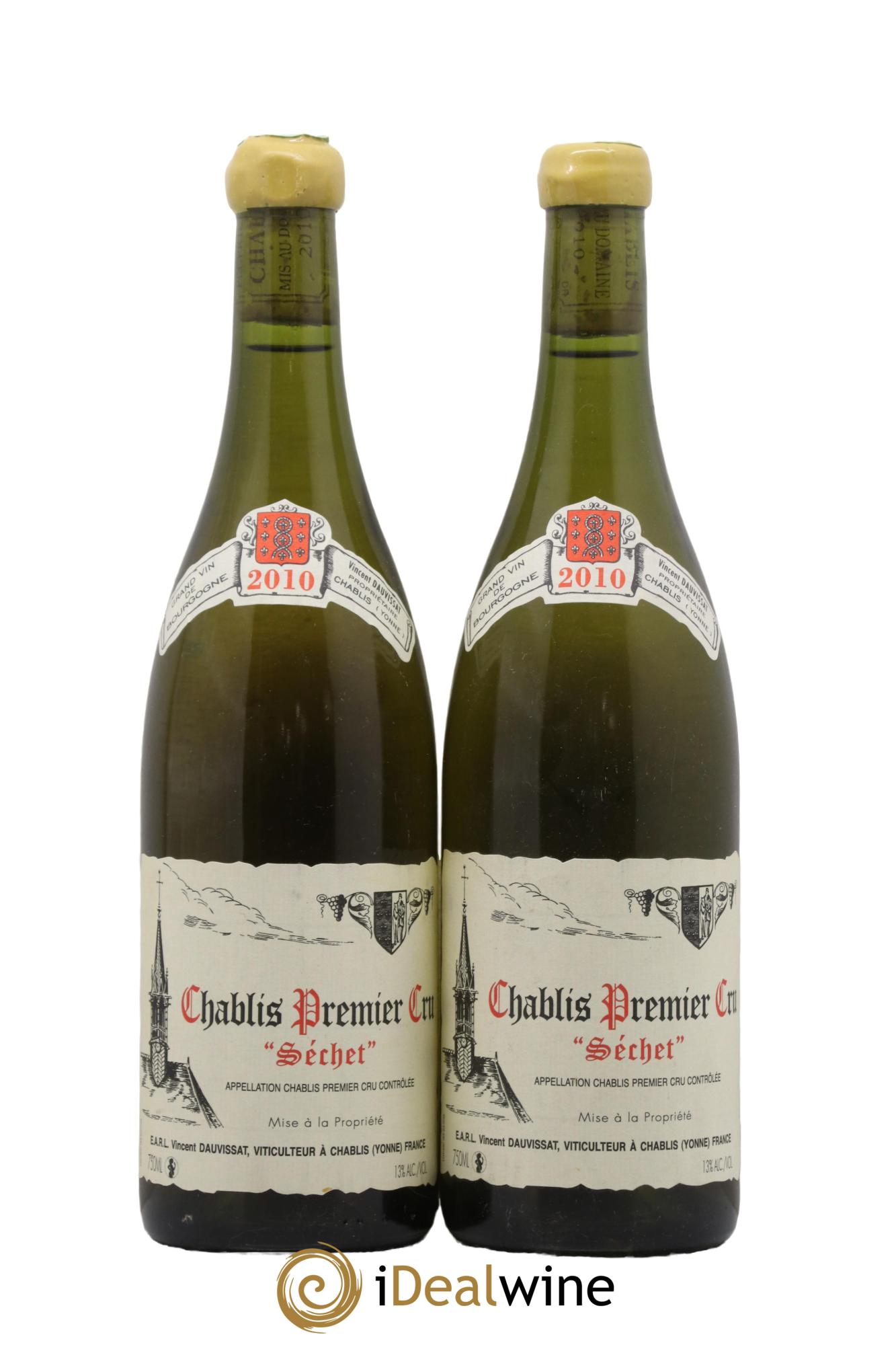 Chablis 1er Cru Séchet Vincent Dauvissat (Domaine) 2010 - Lot of 2 bottles - 0