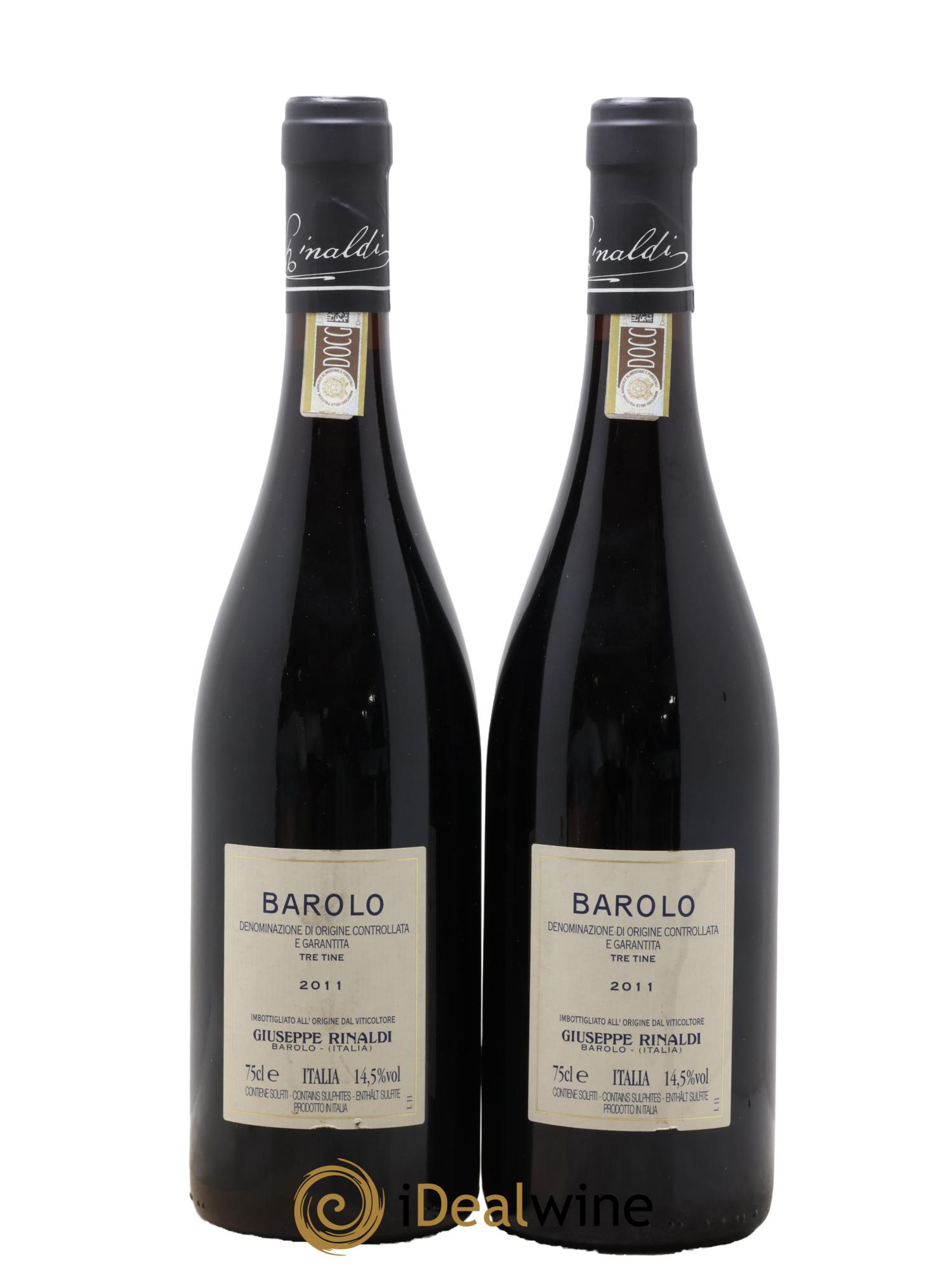 Barolo DOCG Tre Tine Giuseppe Rinaldi 2011 - Lot of 2 bottles - 1