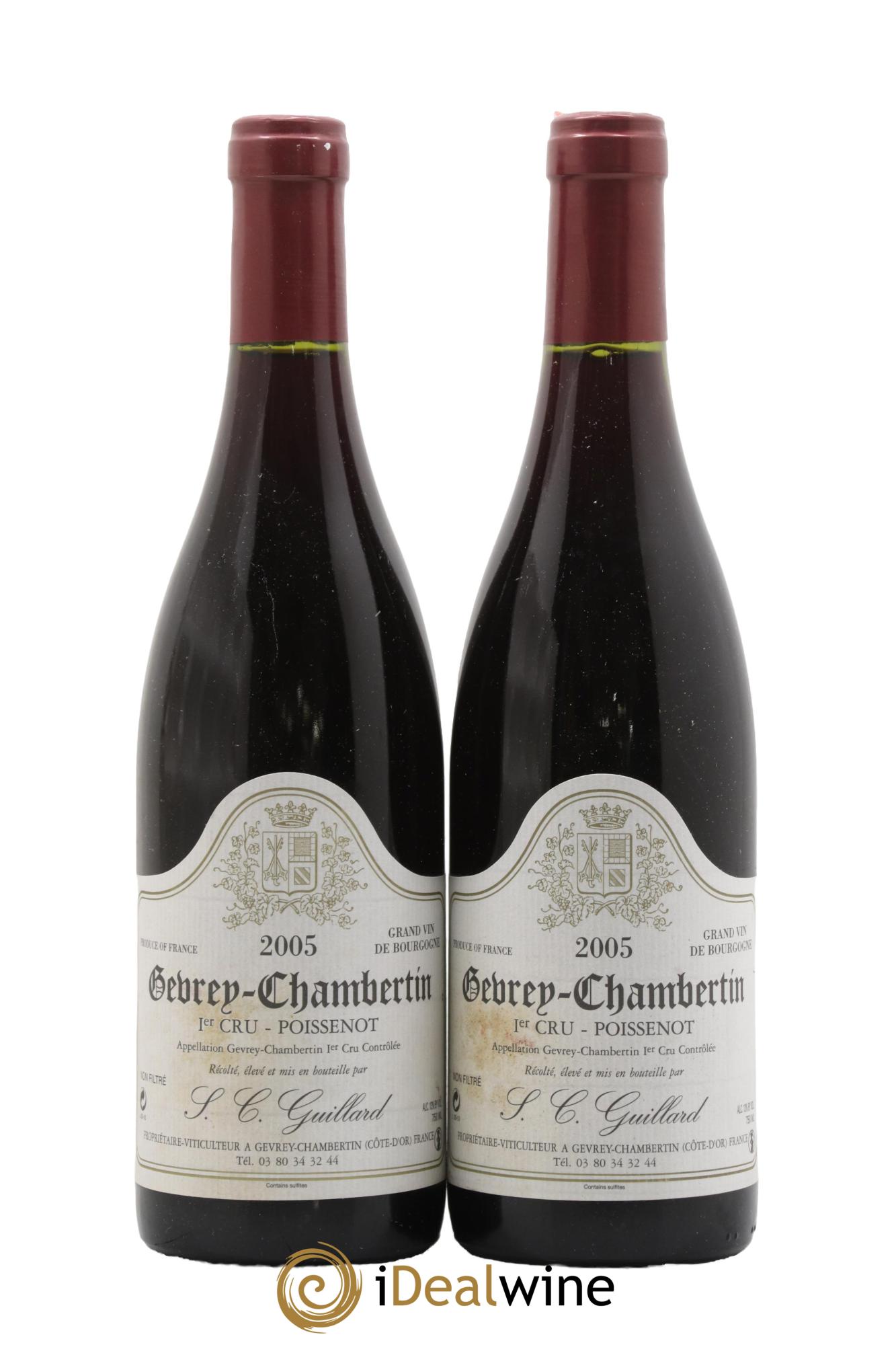 Gevrey-Chambertin 1er Cru Poissenot Domaine Guillard 2005 - Lot de 2 bouteilles - 0