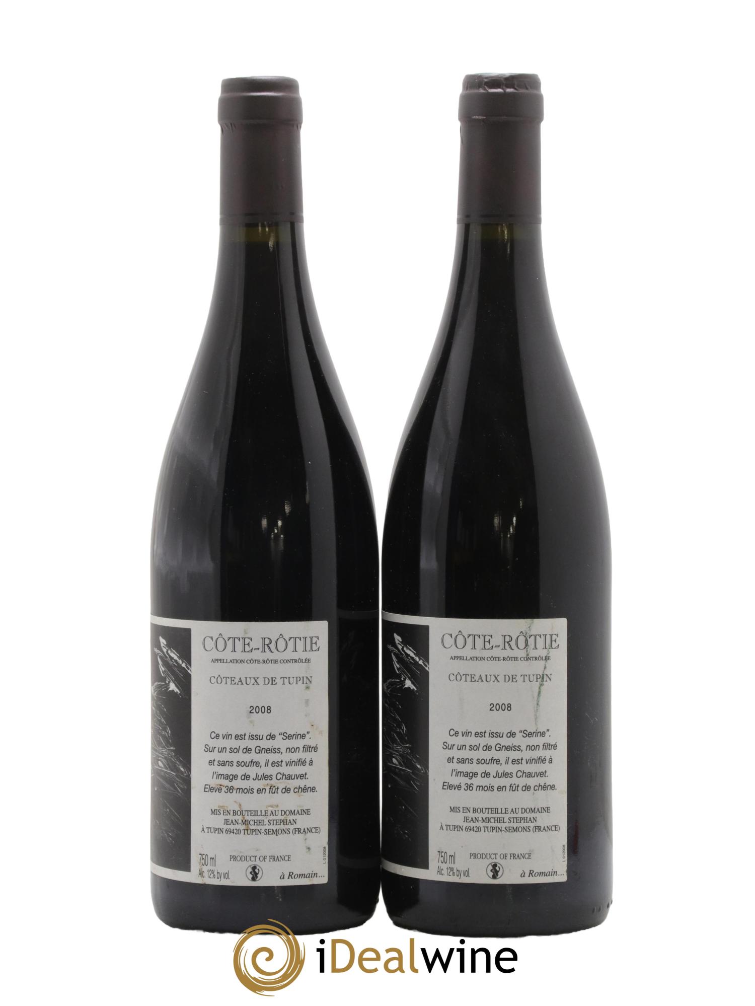 Côte-Rôtie Coteaux de Tupin Jean-Michel Stephan 2008 - Lot of 2 bottles - 1