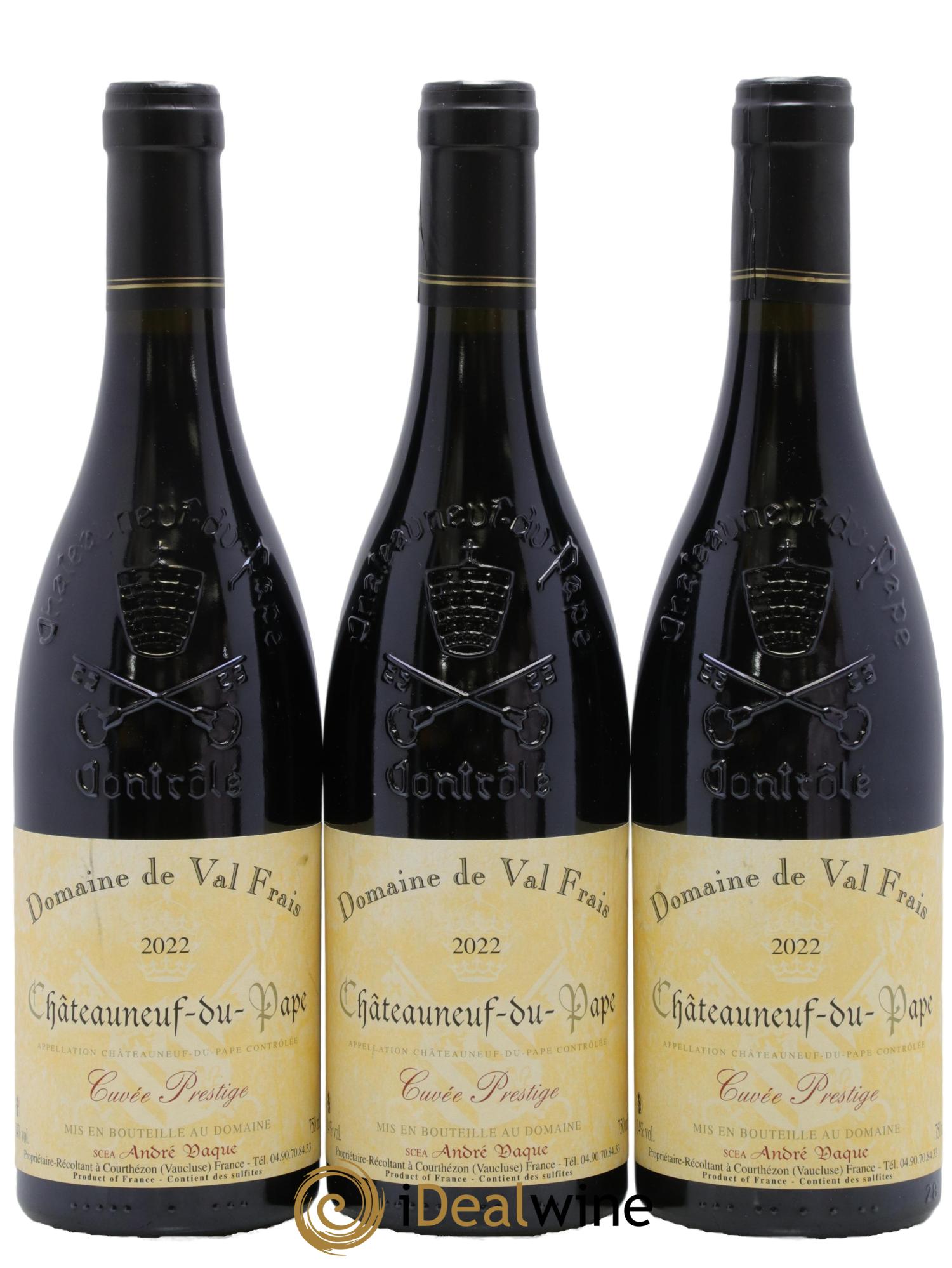 Châteauneuf-du-Pape Cuvée Prestige Domaine De Val Frais 2022 - Lot of 3 bottles - 0