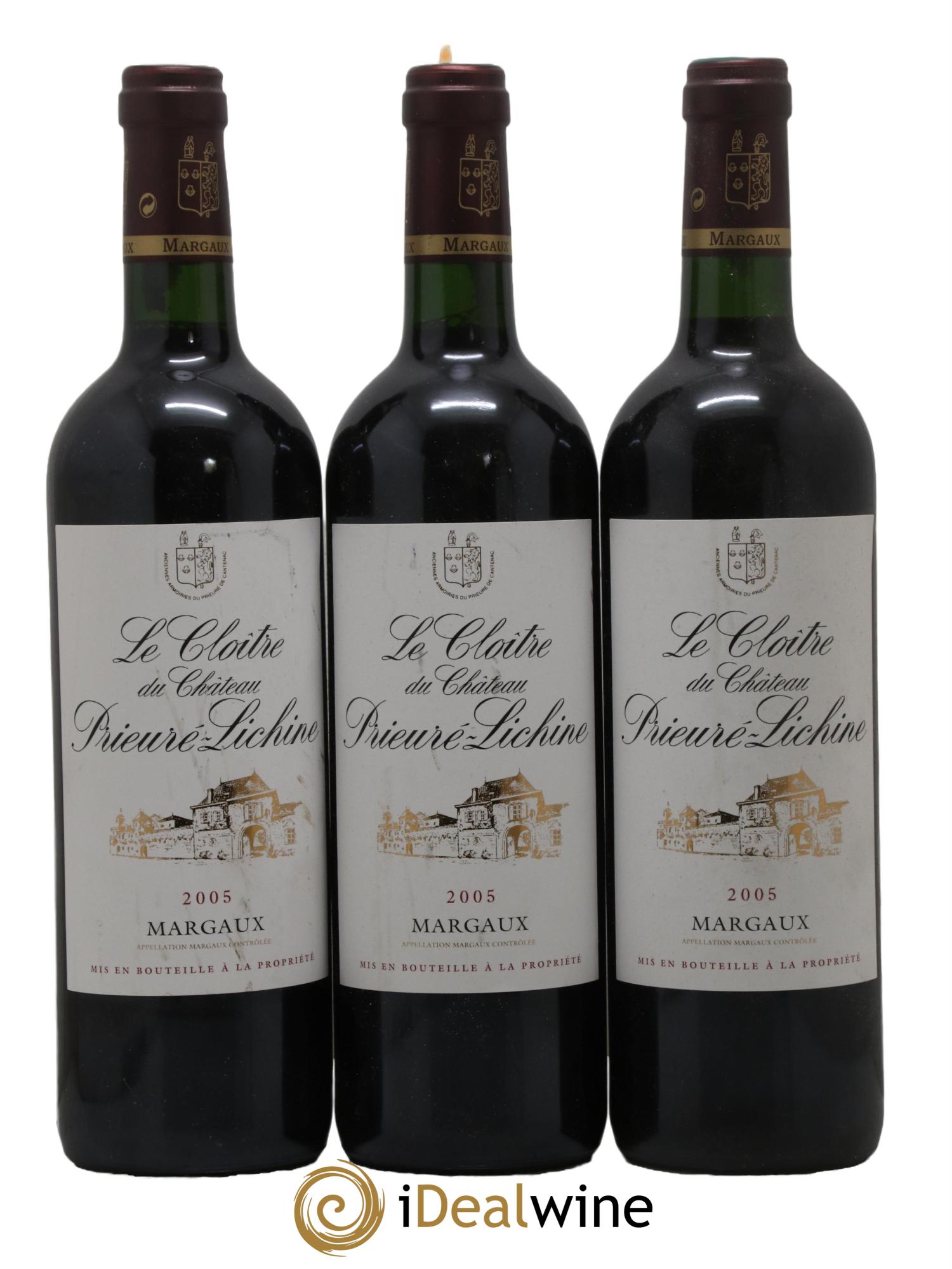 Cloître de Prieuré Lichine 2005 - Posten von 3 Flaschen - 0