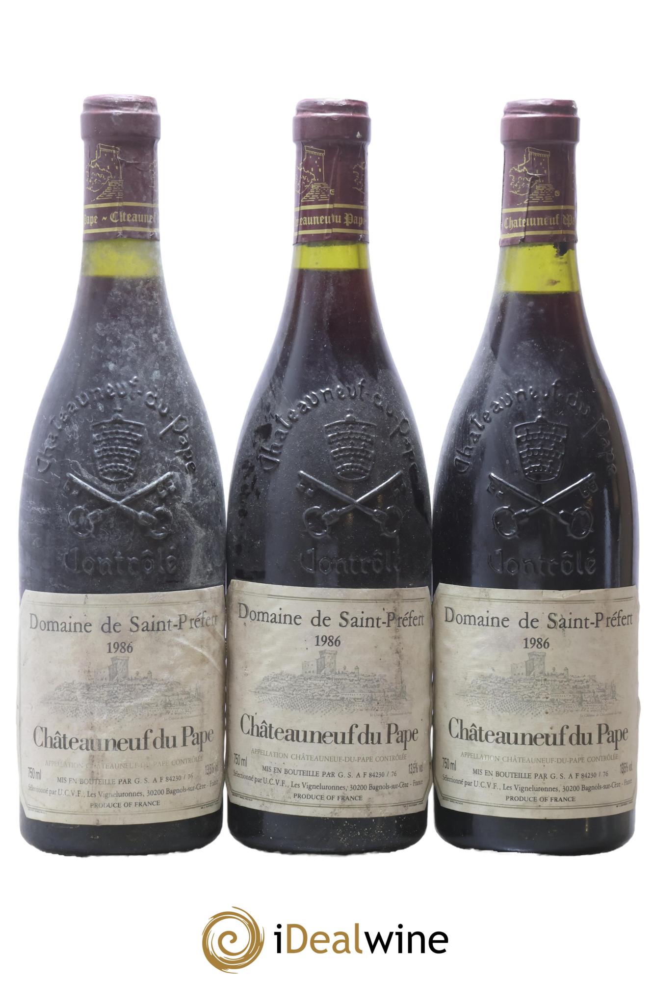 Châteauneuf-du-Pape Domaine De Saint-Prefet 1986 - Lot of 3 bottles - 0