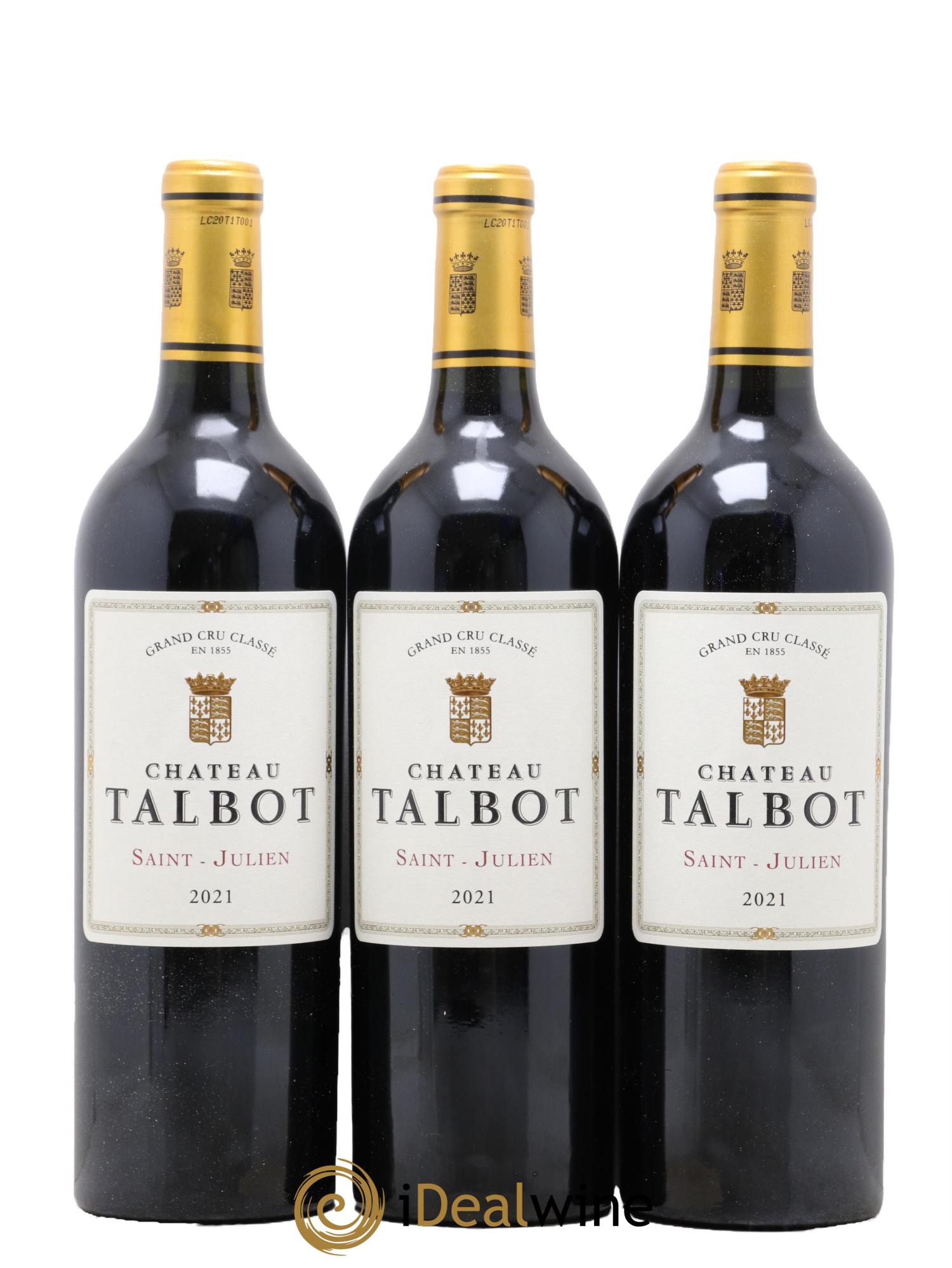 Château Talbot 4ème Grand Cru Classé 2021 - Lot de 3 bouteilles - 0