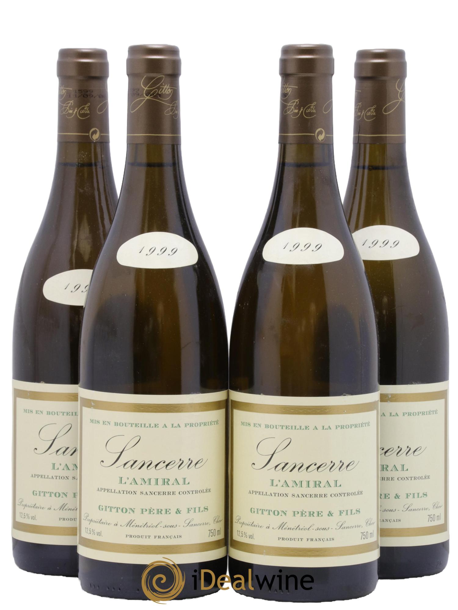 Sancerre L'Amiral Gitton 1999 - Lot of 4 bottles - 0