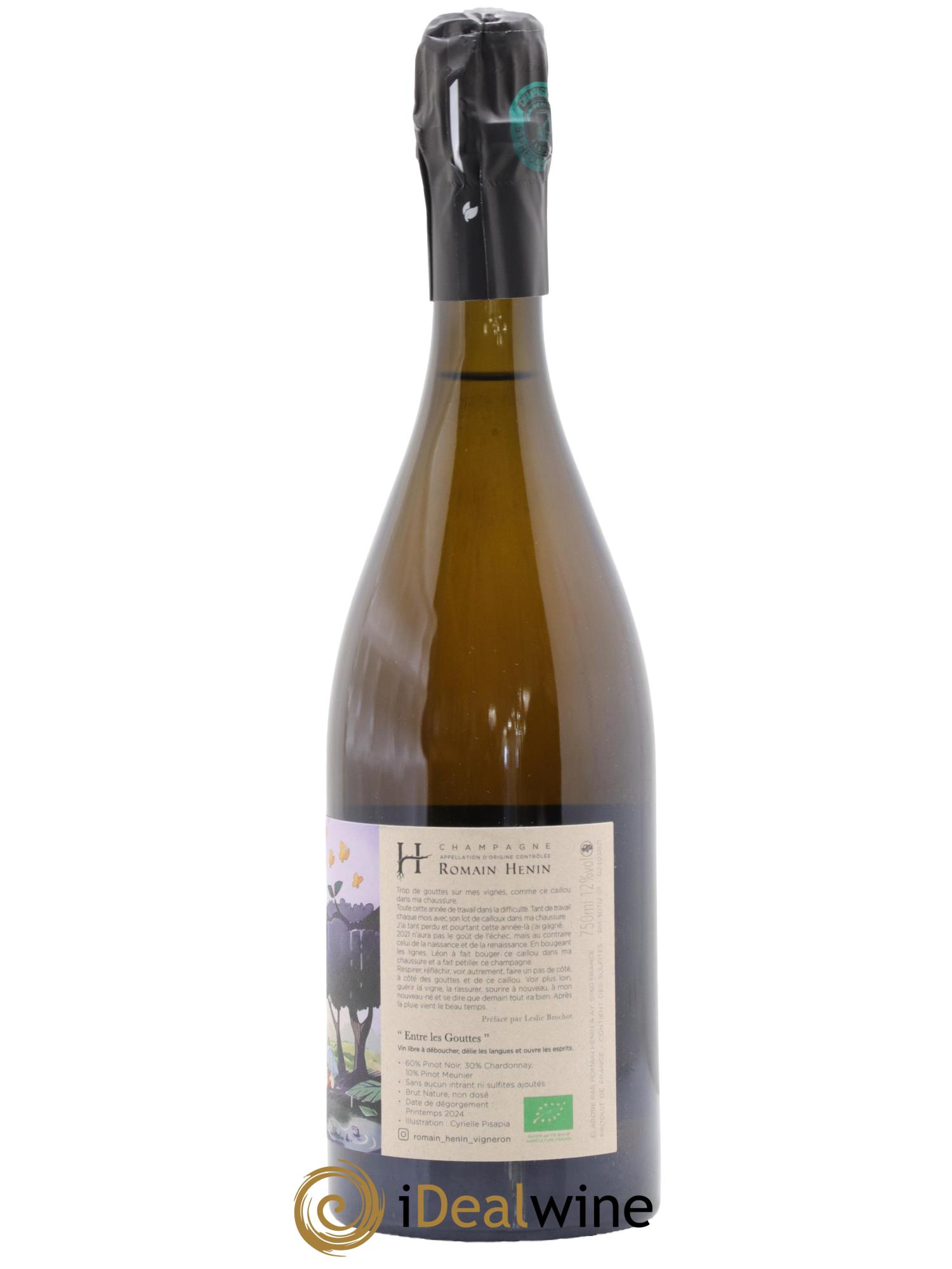 Entre les Gouttes Romain Henin  2021 - Lot of 1 bottle - 1