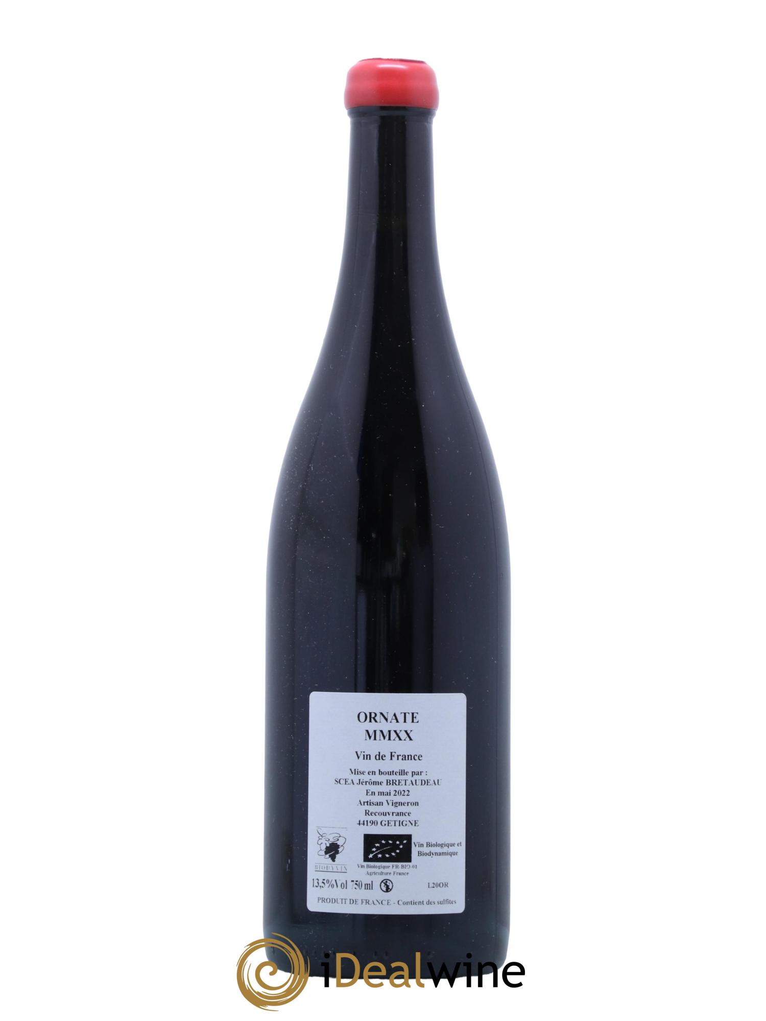 Vin de France Merlot Ornaté Jérôme Bretaudeau - Domaine de Bellevue  2020 - Lot de 1 bouteille - 1