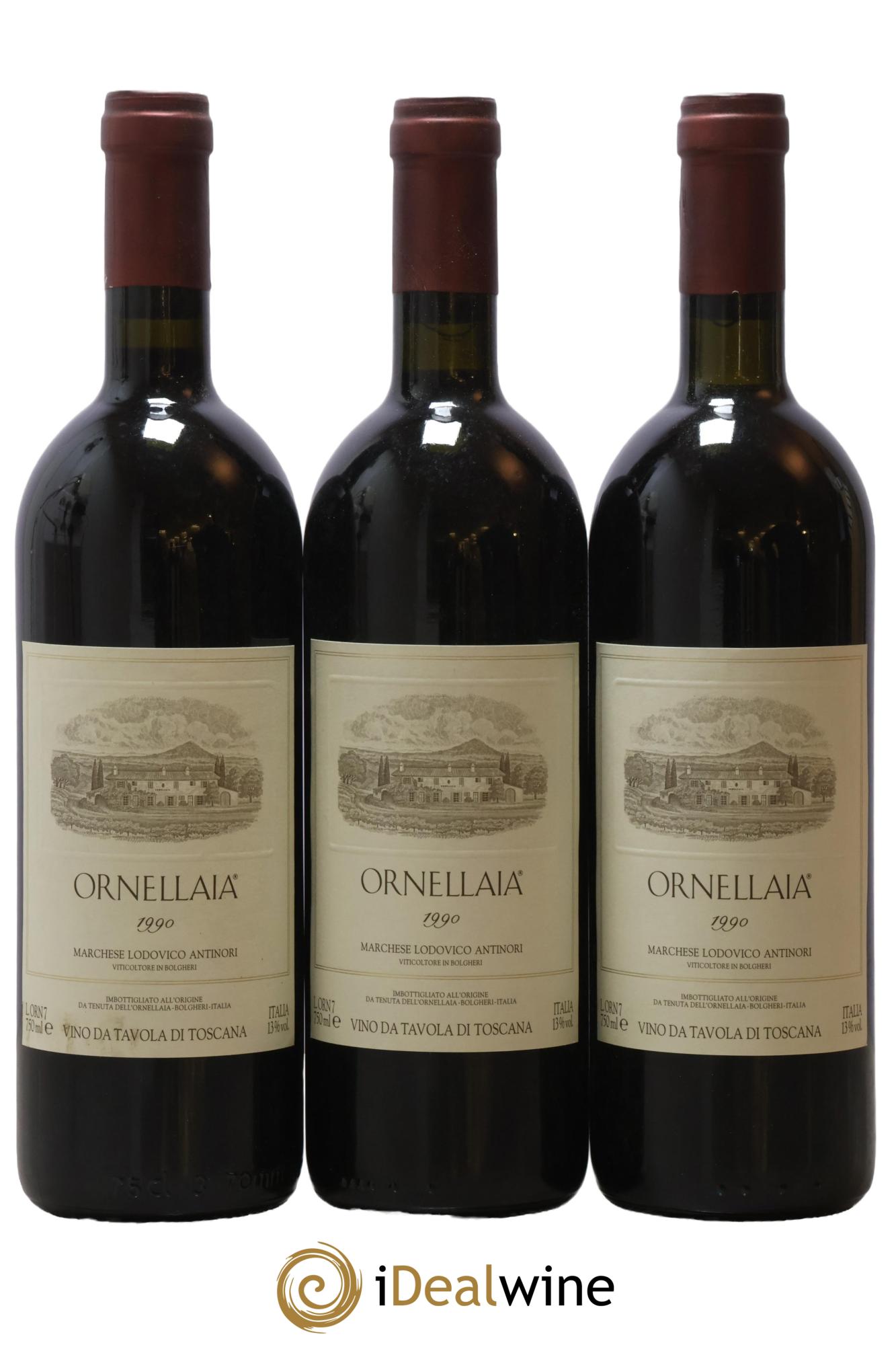 Bolgheri DOC Superiore Ornellaia Tenuta Dell'Ornellaia - Frescobaldi 1990 - Lot de 12 bouteilles - 2