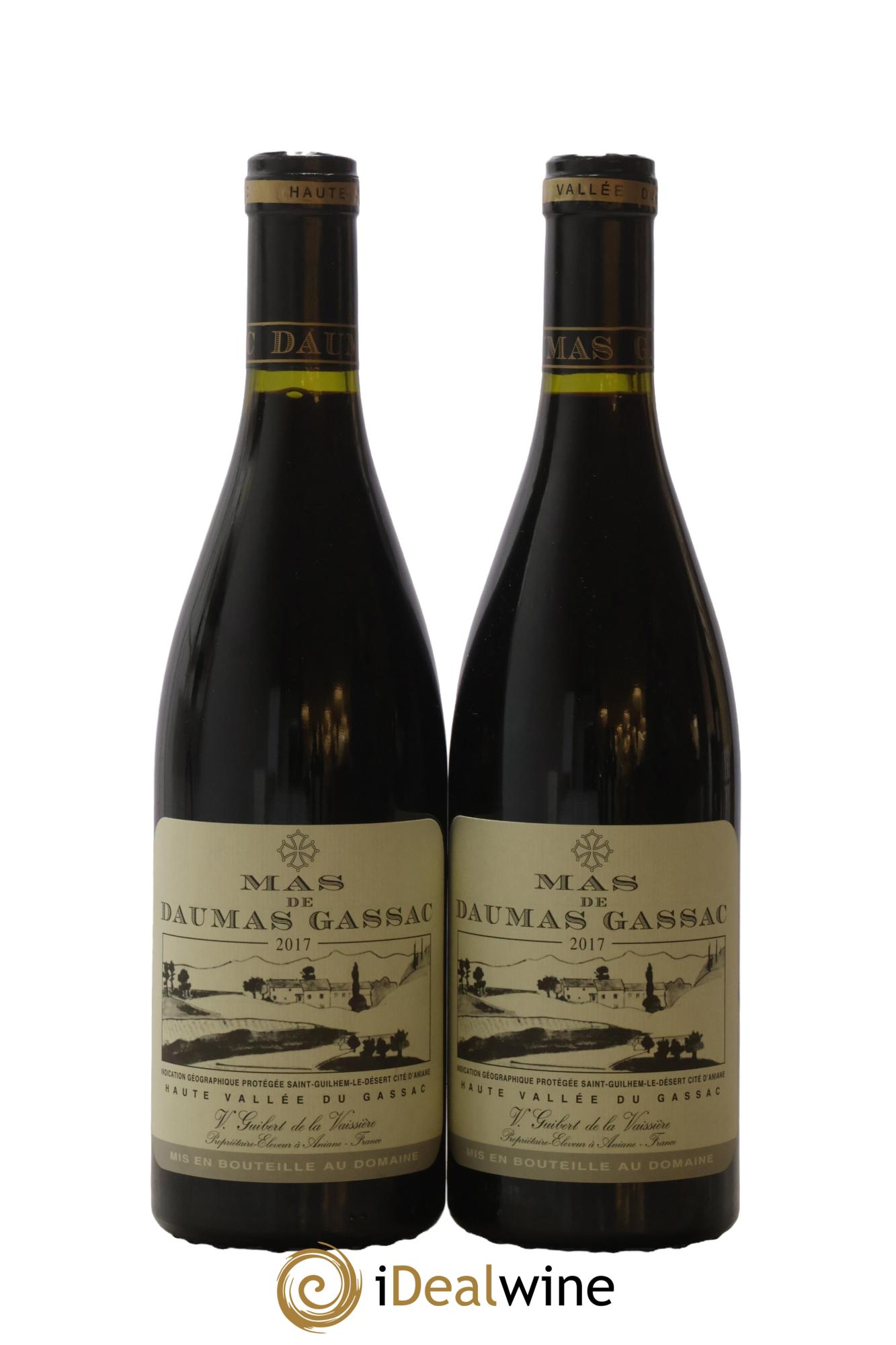 IGP St Guilhem-le-Désert - Cité d'Aniane Mas Daumas Gassac Famille Guibert de La Vaissière 2017 - Lot of 2 bottles - 0