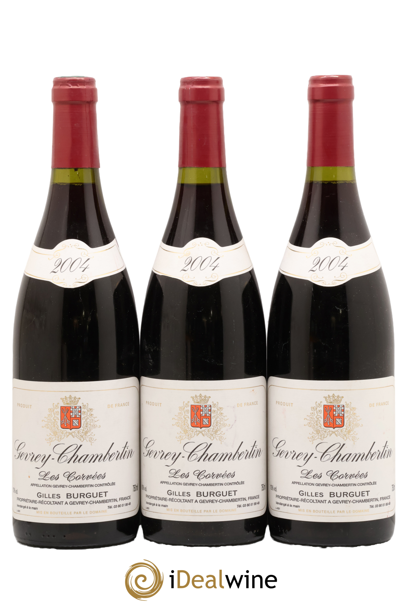 Gevrey-Chambertin Les Corvees Gilles Burguet 2004 - Lot of 3 bottles - 0