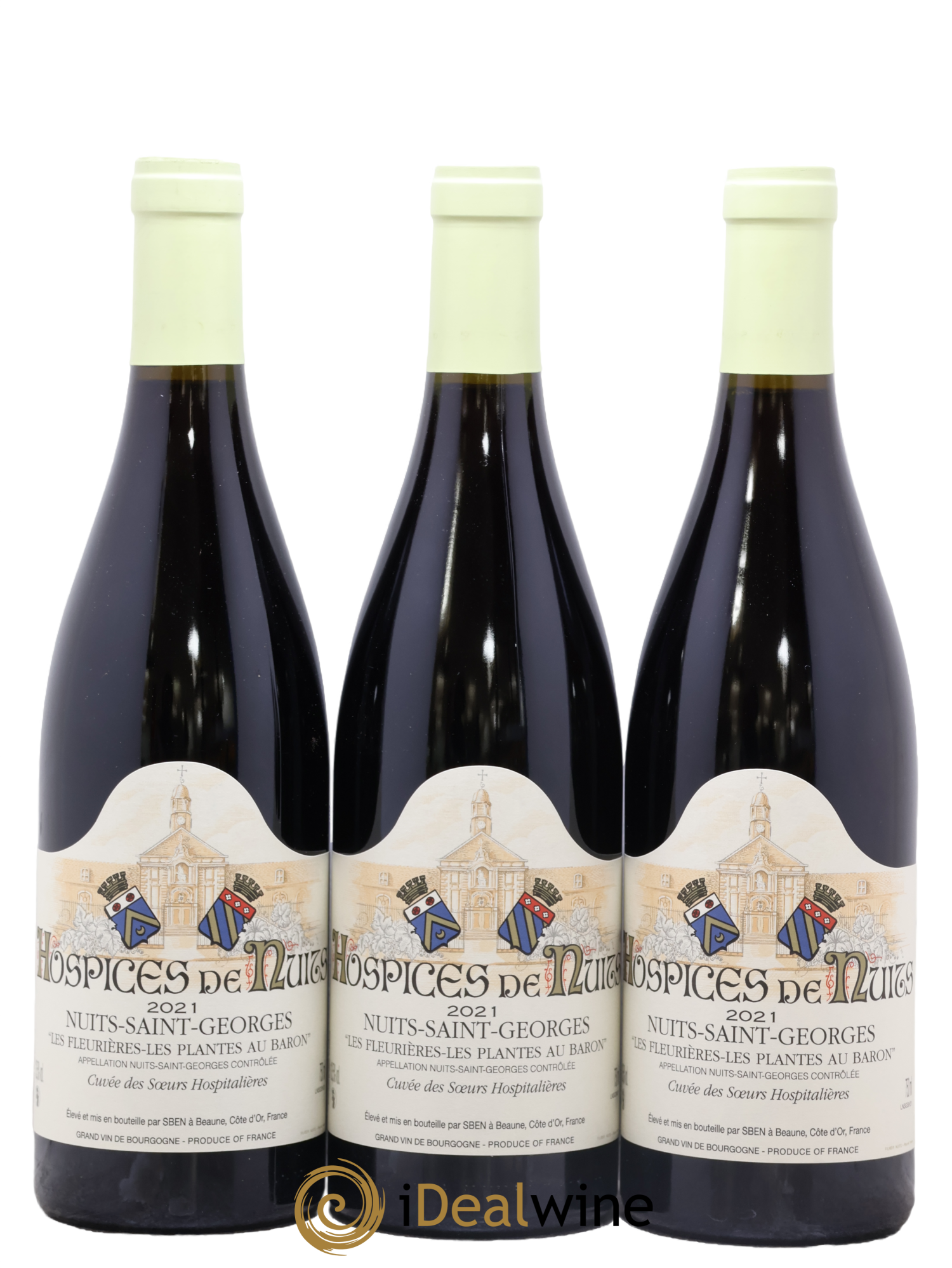 Nuits-Saint-Georges 1er Cru Hospice De Nuits St Les Fleuriere Plantes Au Baron Soeurs Hospitalieres 2021 - Posten von 3 Flaschen - 0