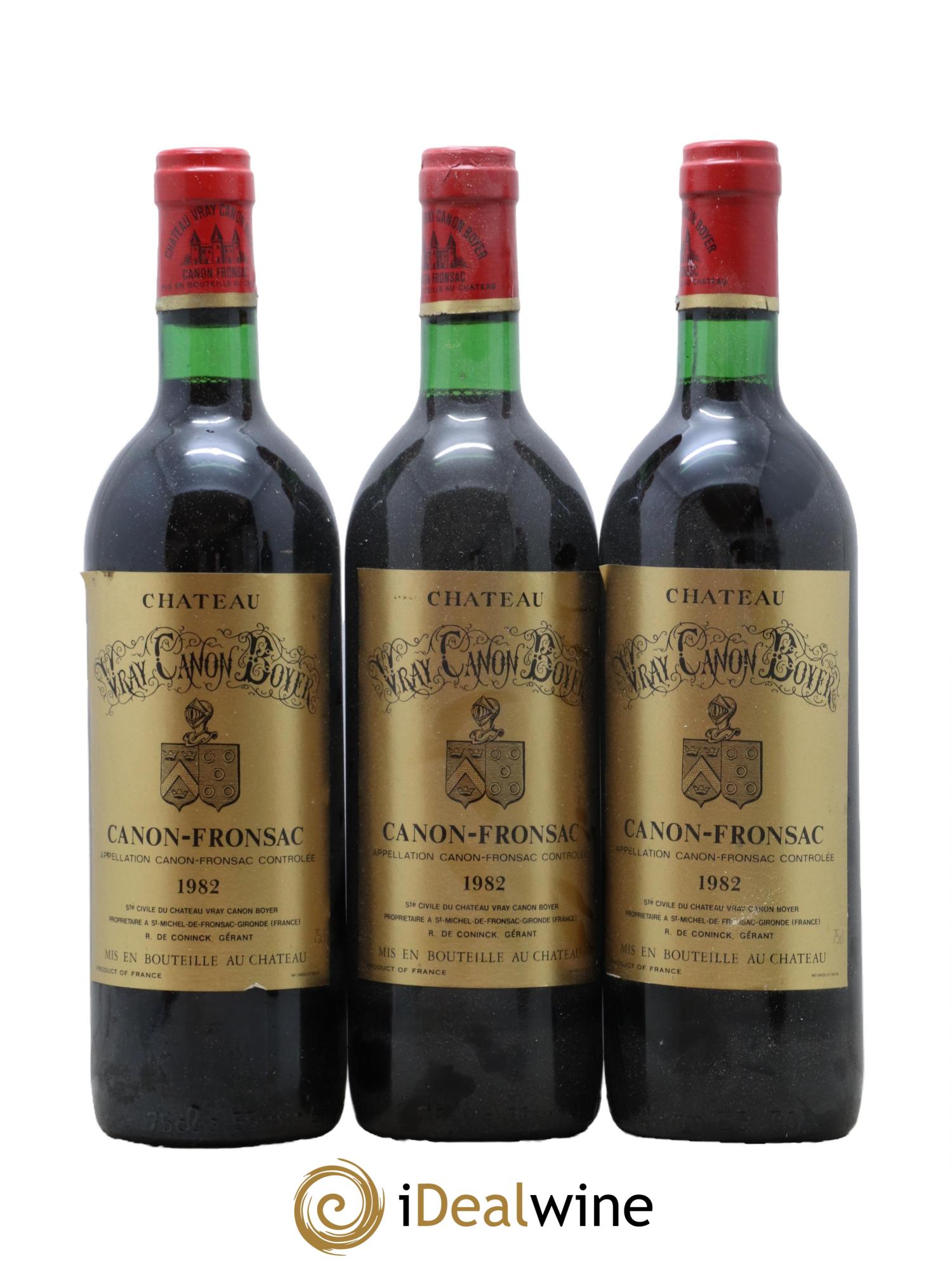 Canon-Fronsac Chateau Vray Canon Boyer 1982 - Lot de 12 bouteilles - 1