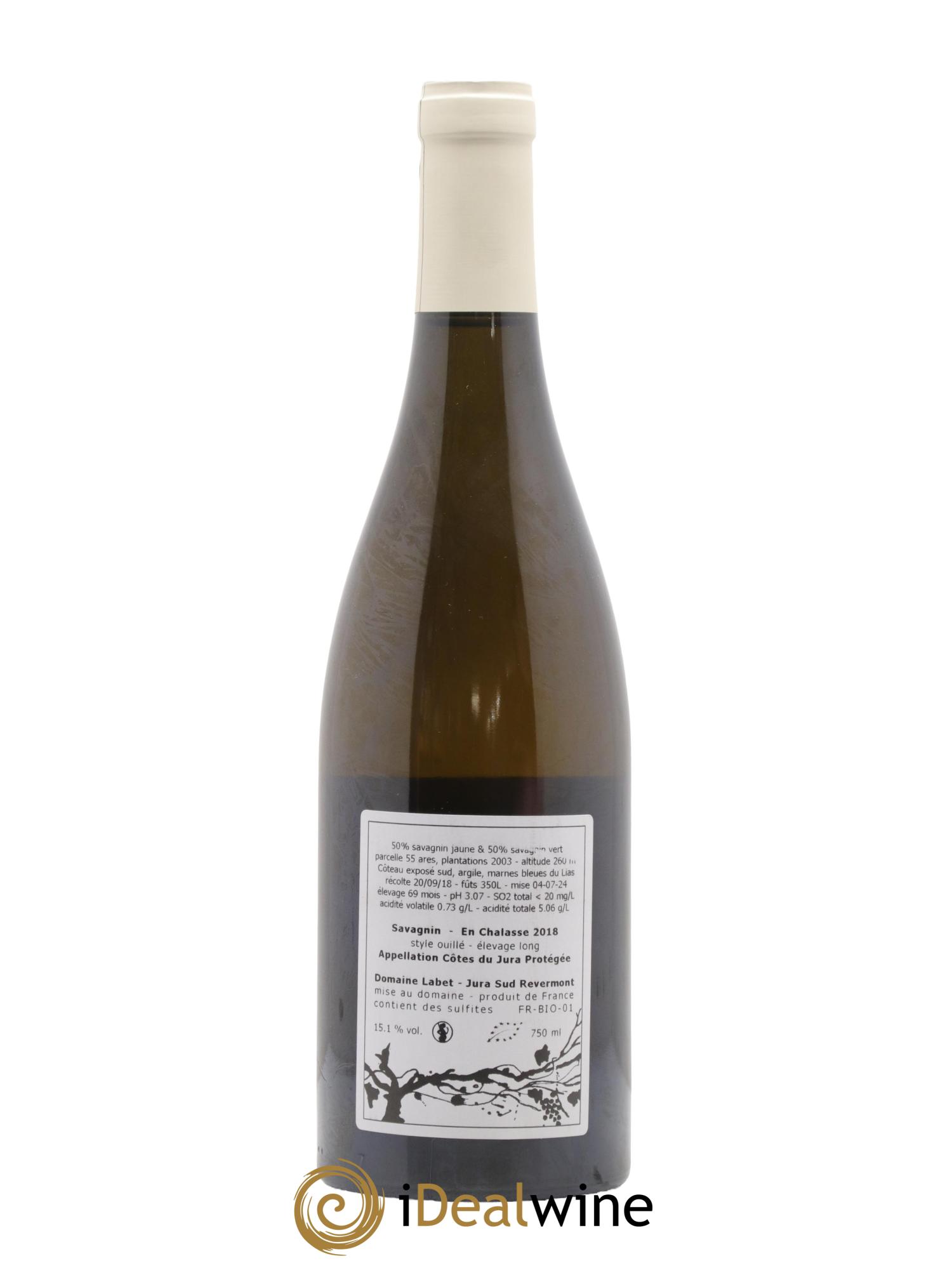 Côtes du Jura Savagnin En Chalasse Elevage Long Domaine Labet 2018 - Lot de 1 bouteille - 1
