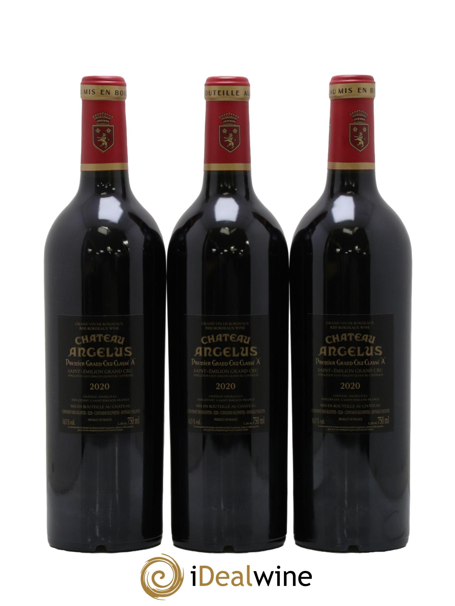 Château Angélus 1er Grand Cru Classé A 2020 - Lot of 3 bottles - 1