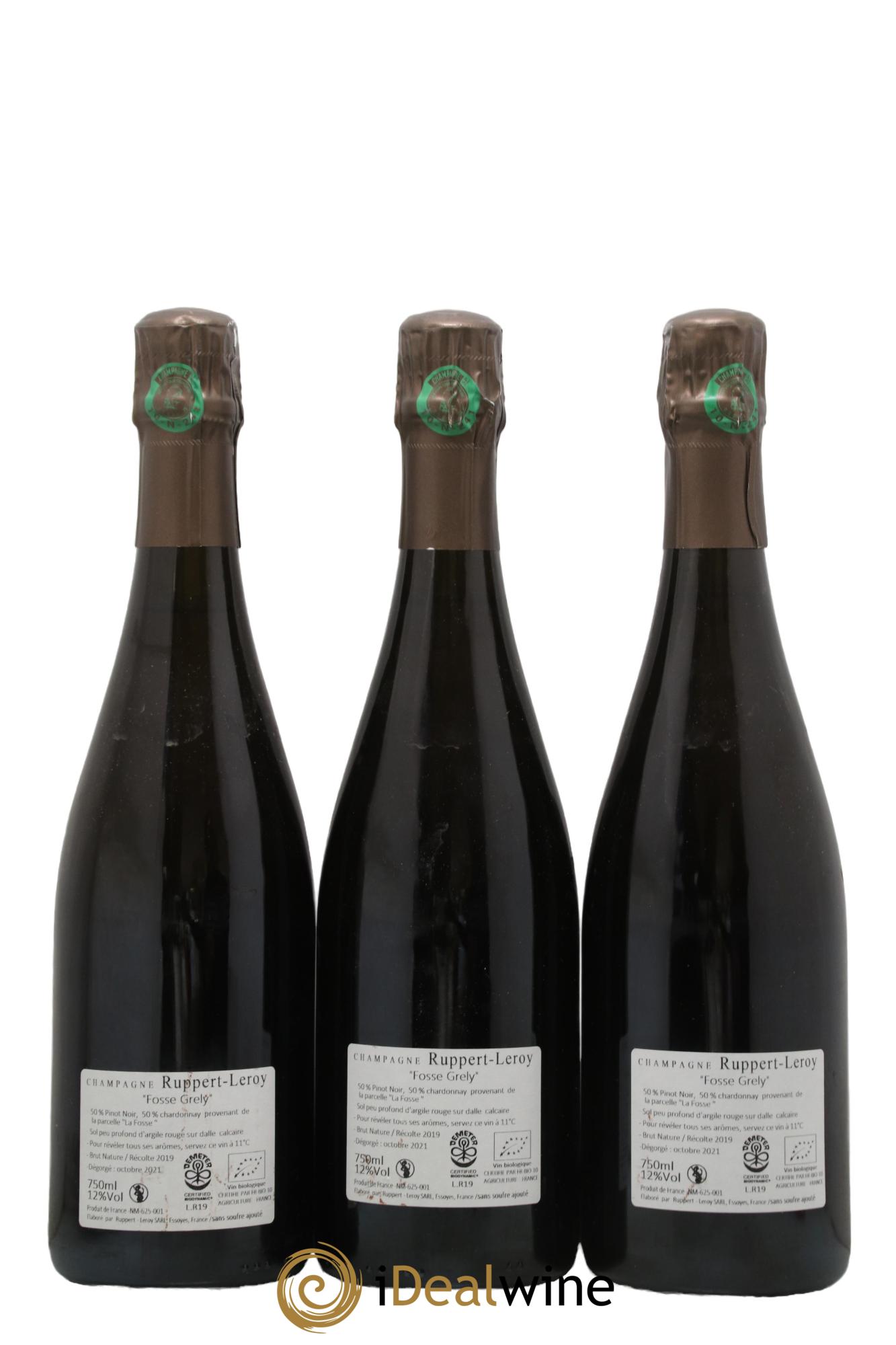 Fosse-Grely Brut Nature Ruppert-Leroy 2019 - Lot of 3 bottles - 1