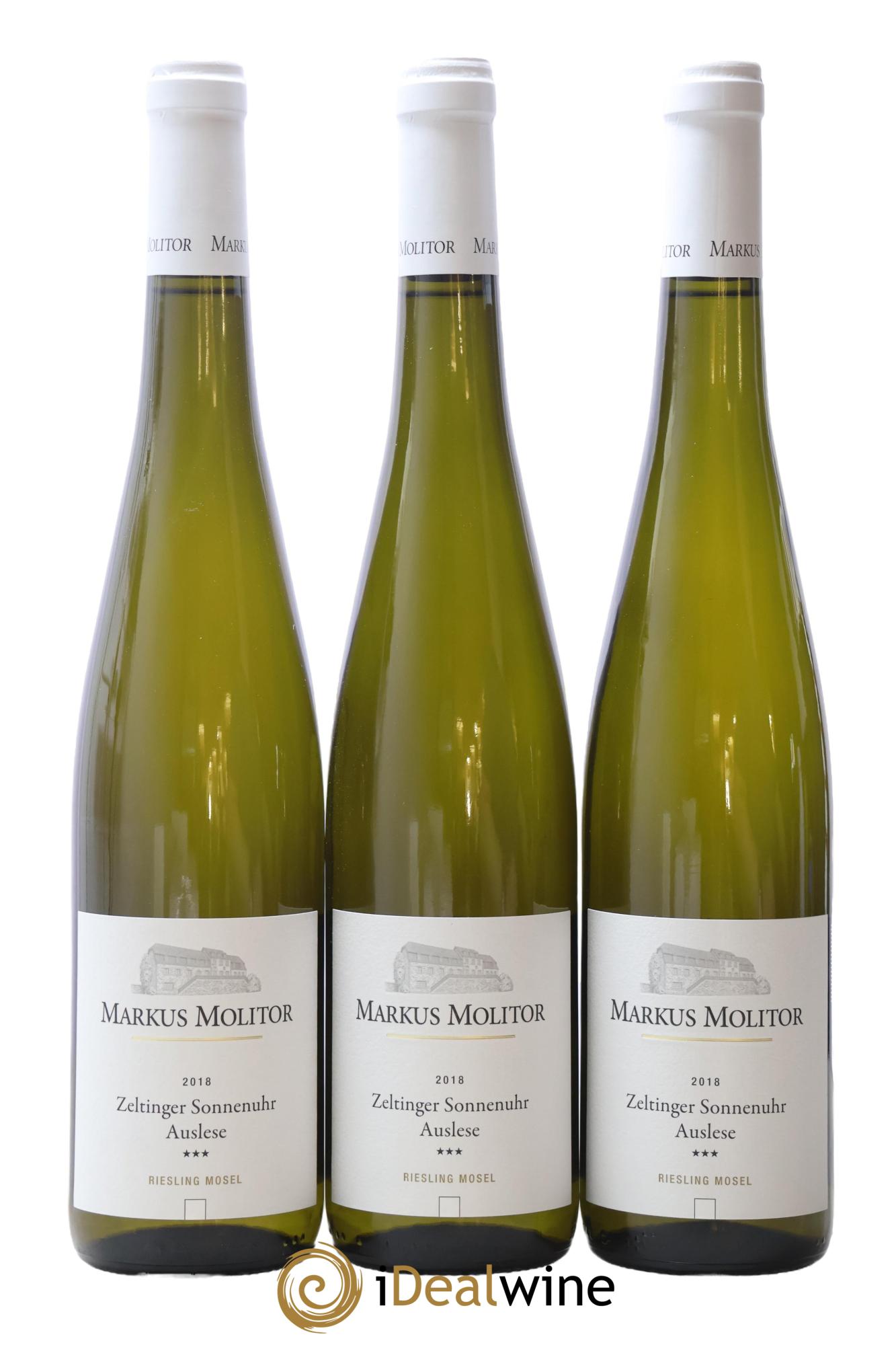 Riesling Markus Molitor Zeltinger Sonnenuhr Auslese °°° White Capsule 2018 - Lotto di 3 bottiglie - 0