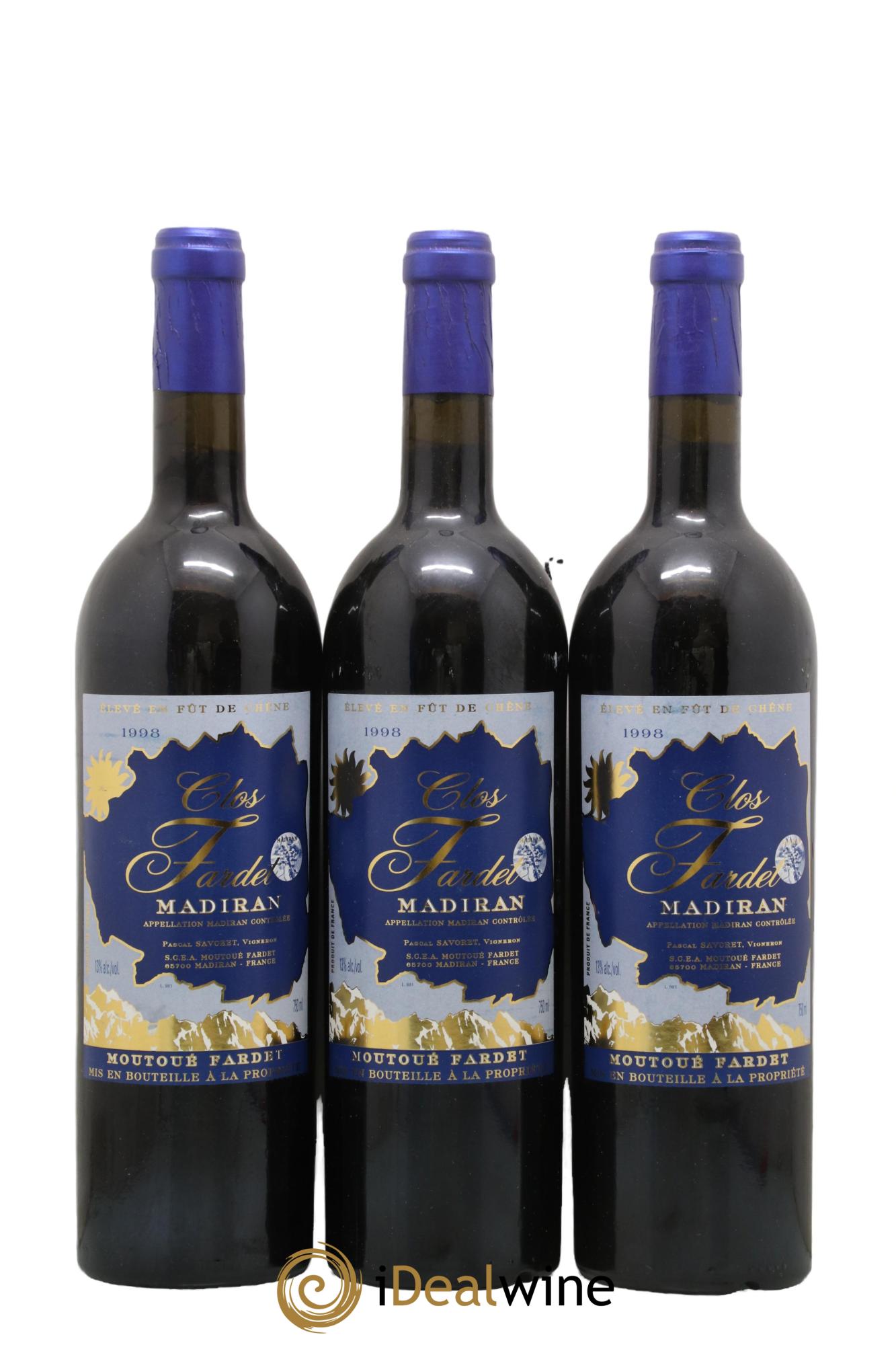Madiran Clos Fardet 1998 - Lot de 3 bouteilles - 0