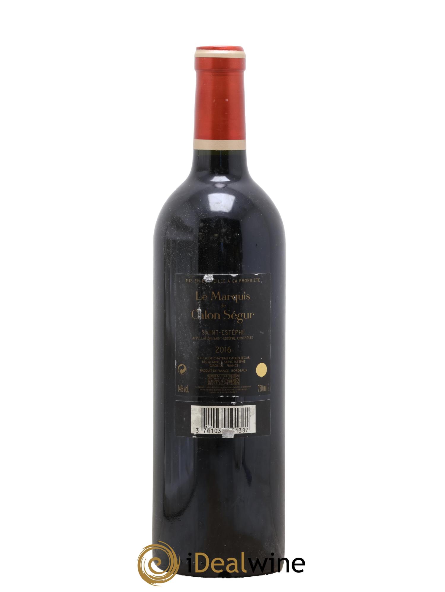 Marquis de Calon Second Vin 2016 - Lot of 1 bottle - 1