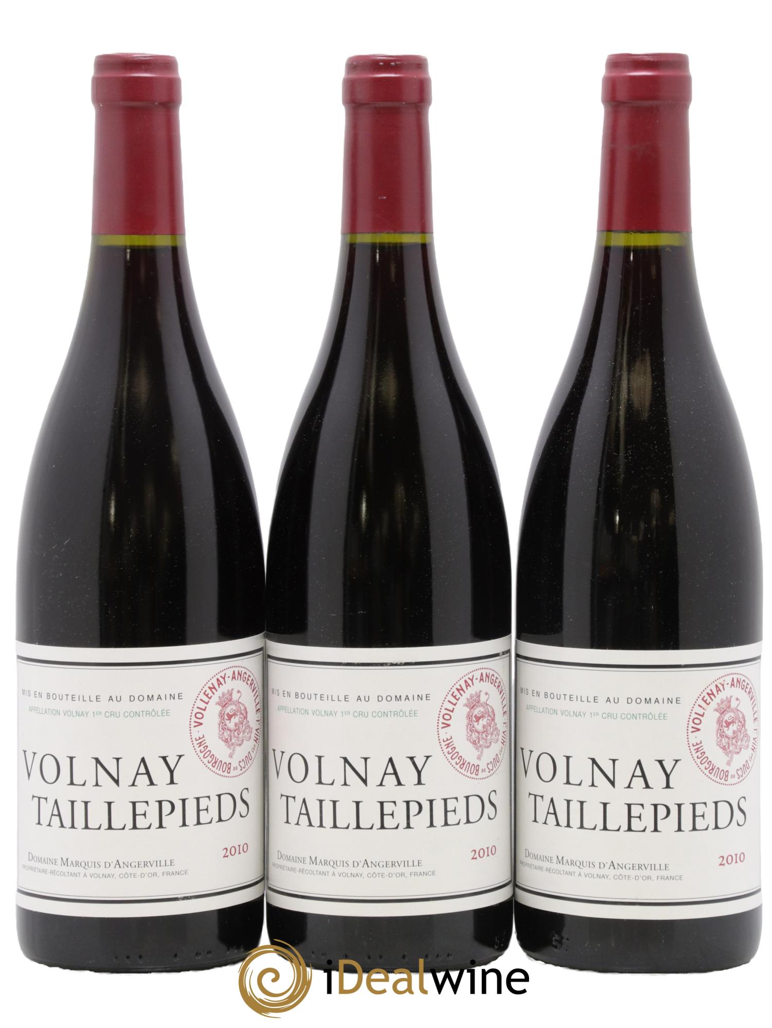 Volnay 1er Cru Taillepieds Marquis d'Angerville (Domaine) 2010 - Lot of 3 bottles - 0