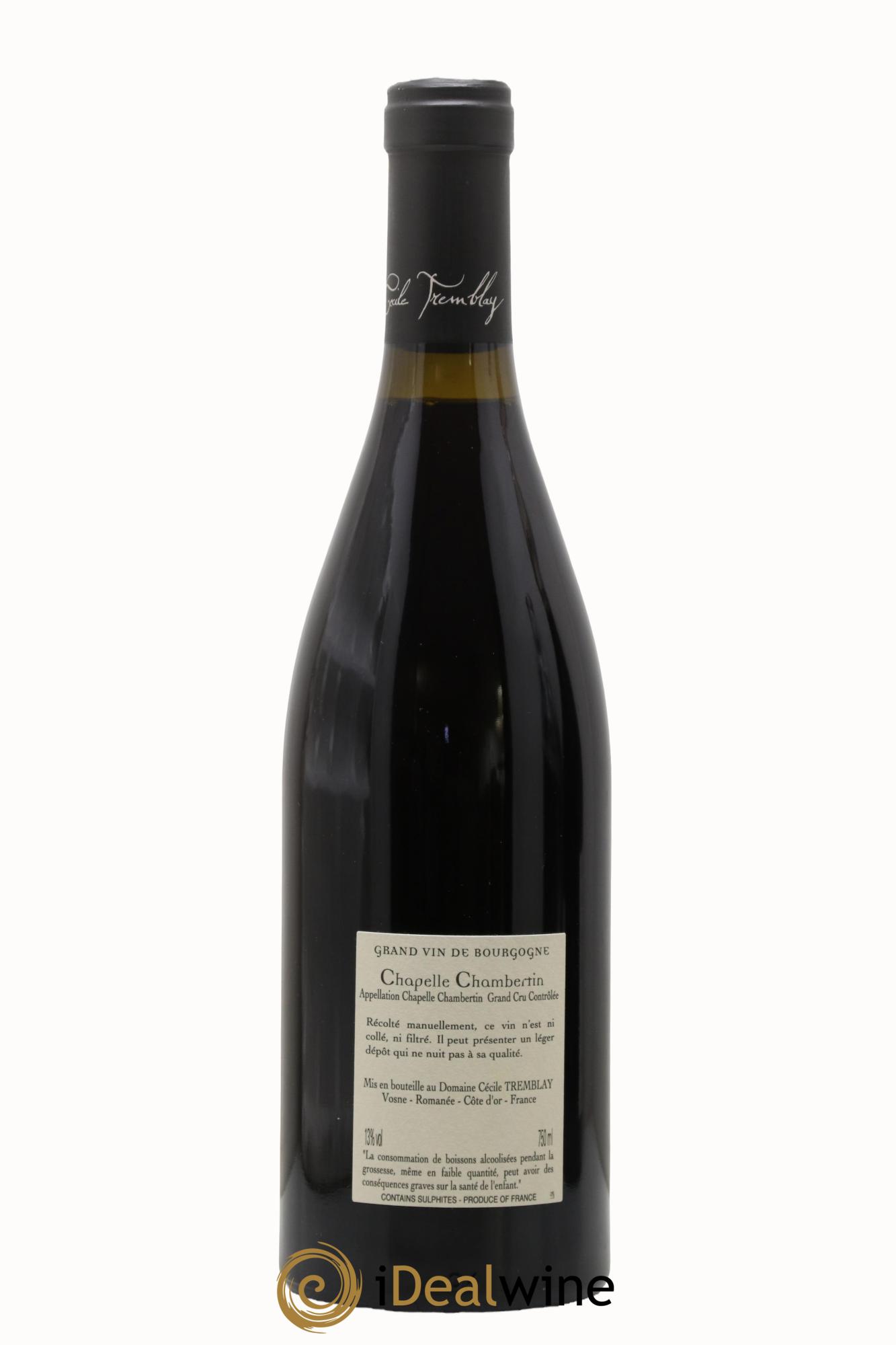 Chapelle-Chambertin Grand Cru Cécile Tremblay 2017 - Lot de 1 bouteille - 1