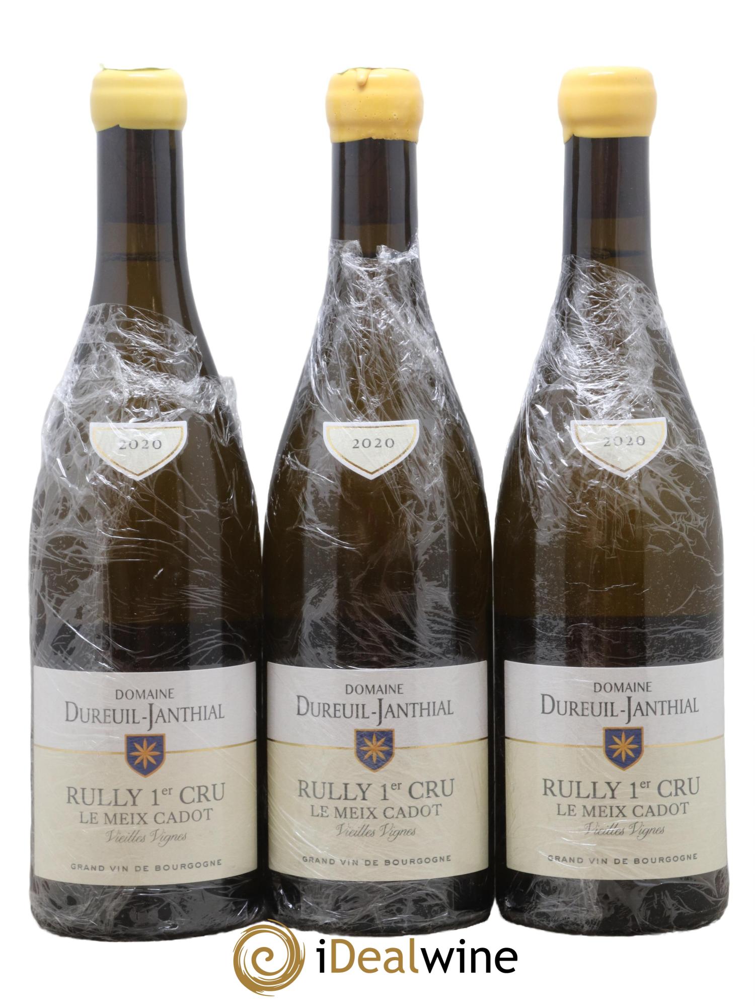 Rully 1er Cru Le Meix Cadot Vieilles Vignes Vincent Dureuil-Janthial 2020 - Lot de 3 bouteilles - 0
